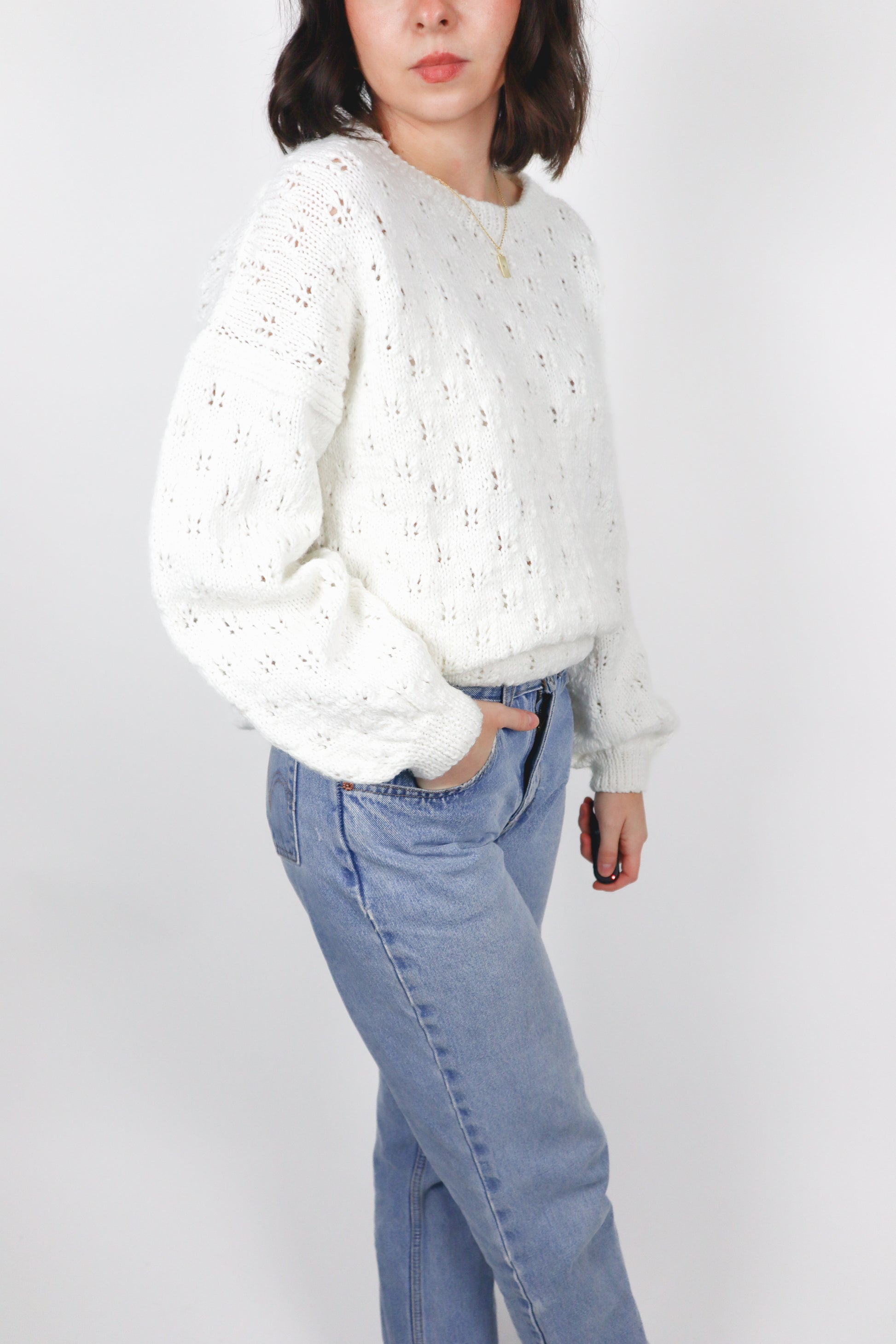 Vintage x Hand Knit Top (S/M)