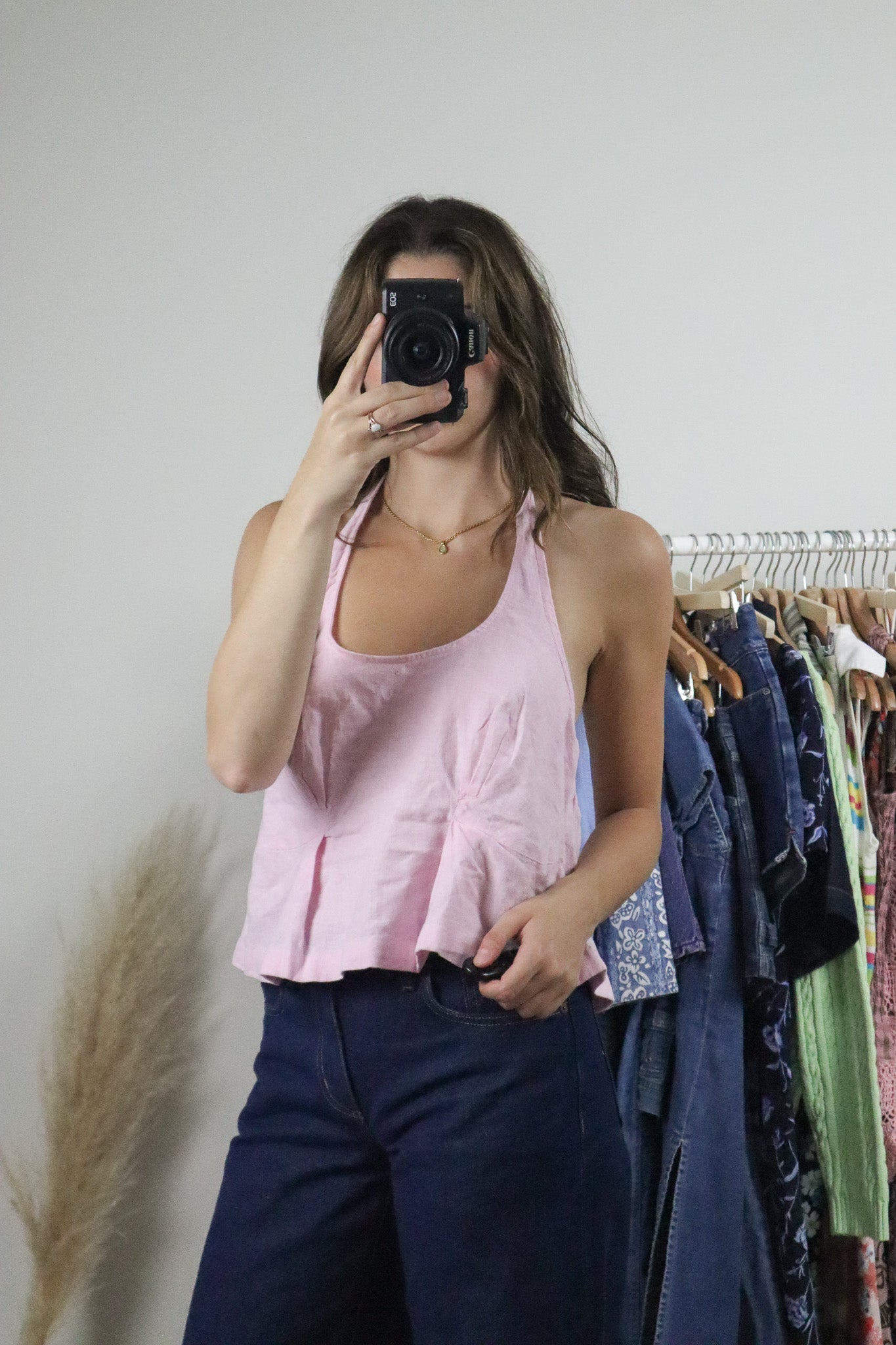 NWT x Free People x Linen/Cotton Cropped Halter (M)