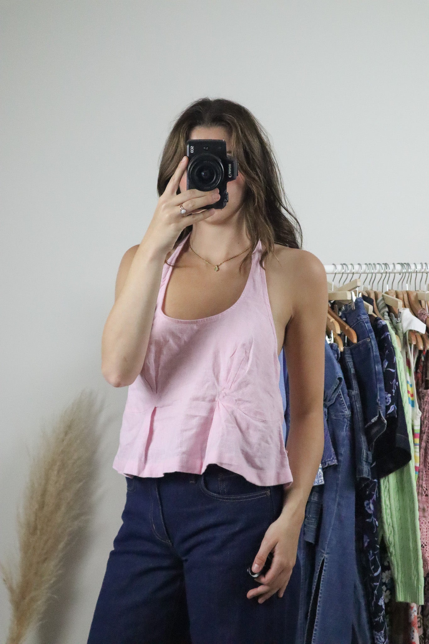 NWT x Free People x Linen/Cotton Cropped Halter (M)