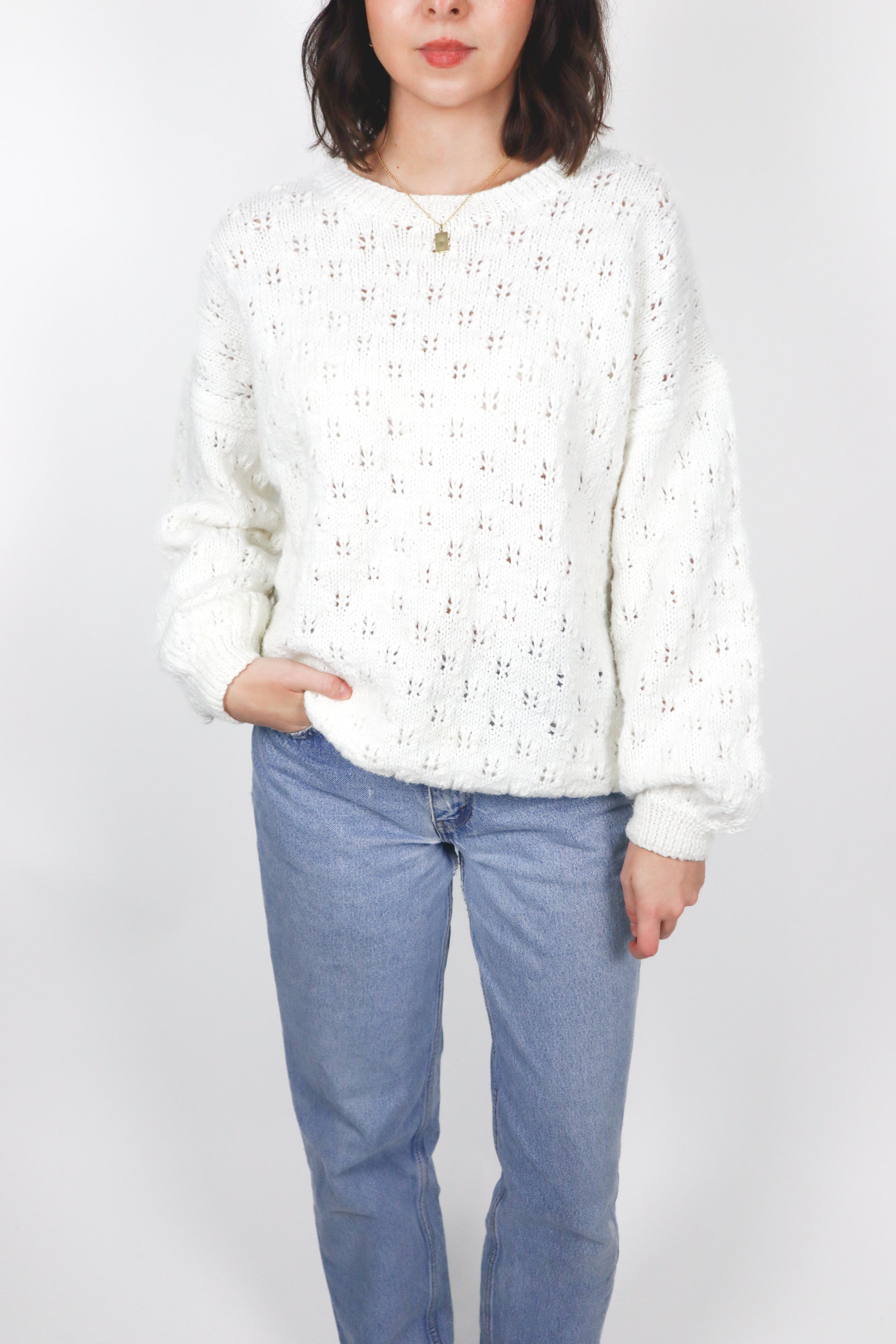 Vintage x Hand Knit Top (S/M)