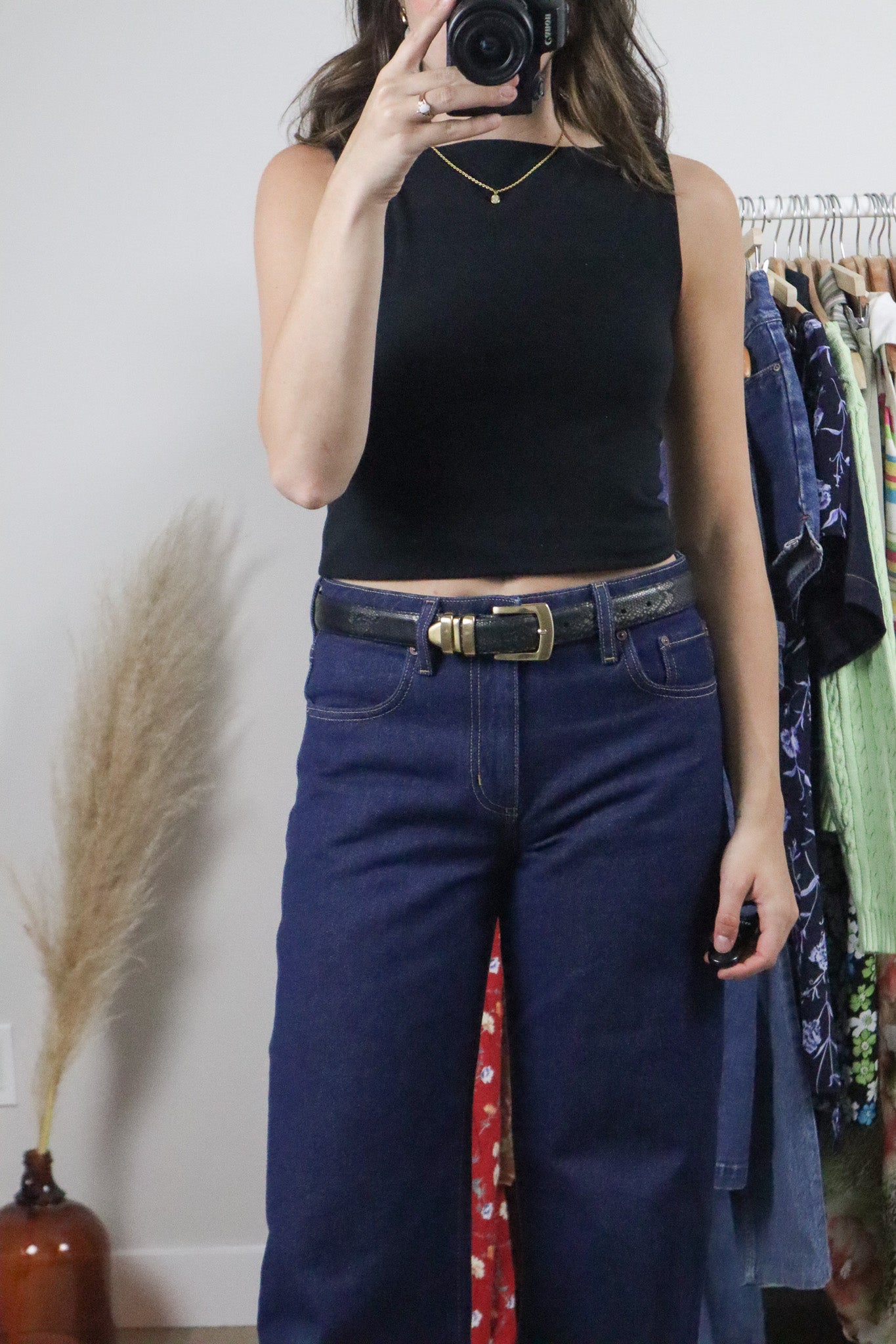 Made in Canada x Vintage x Leather Snake Patterned Belt (S)