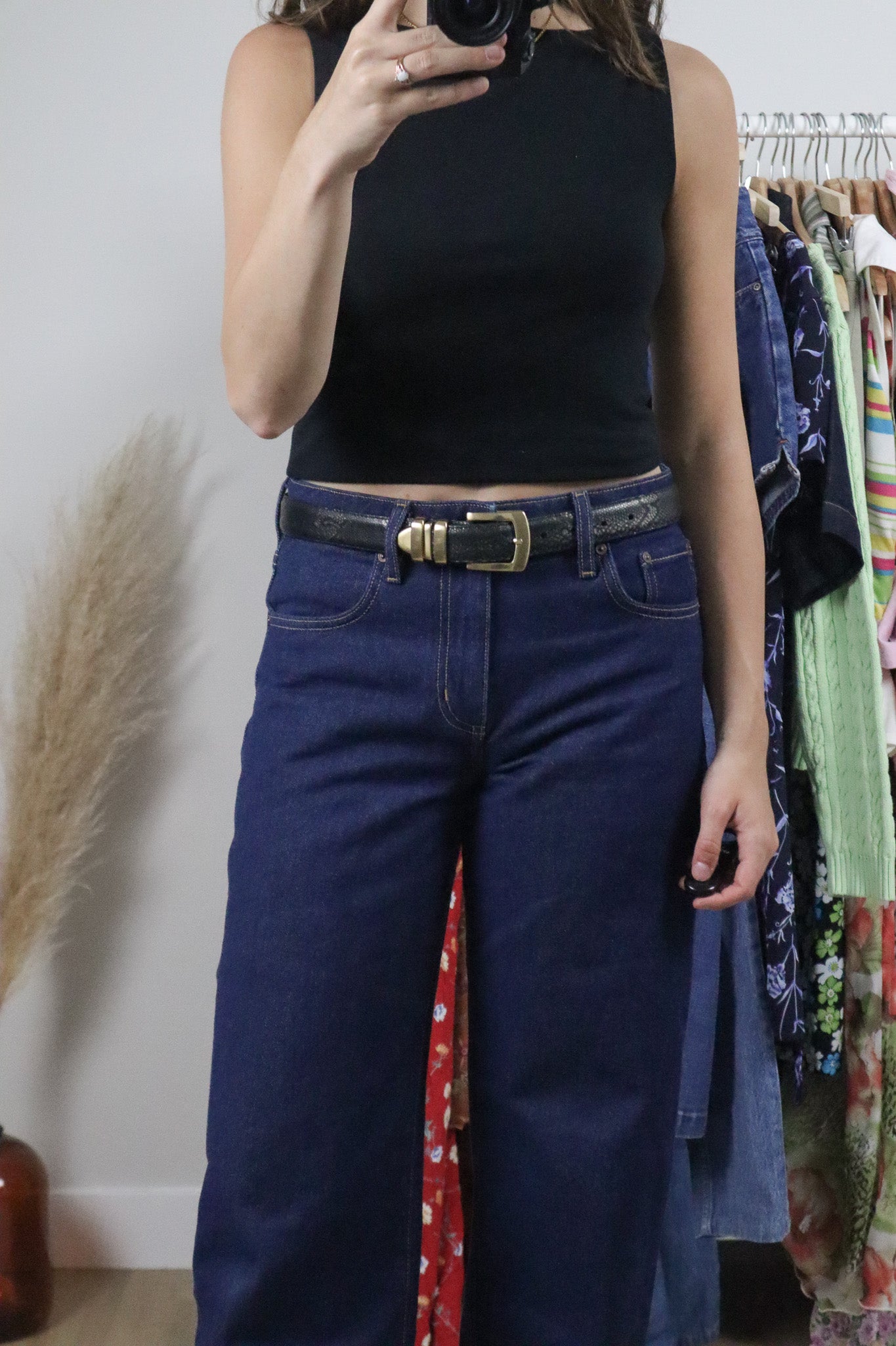 Made in Canada x Vintage x Leather Snake Patterned Belt (S)