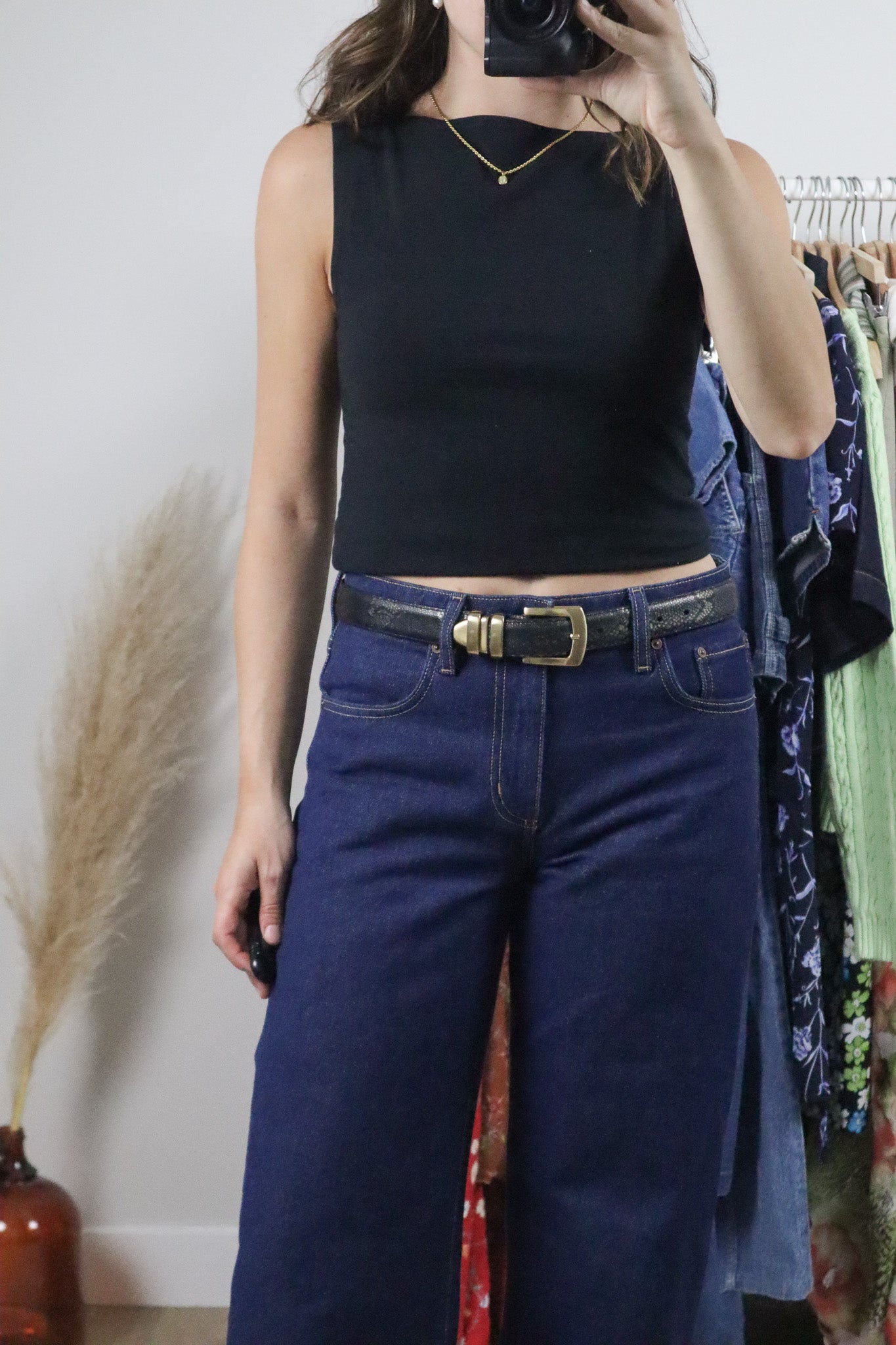 Made in Canada x Vintage x Leather Snake Patterned Belt (S)