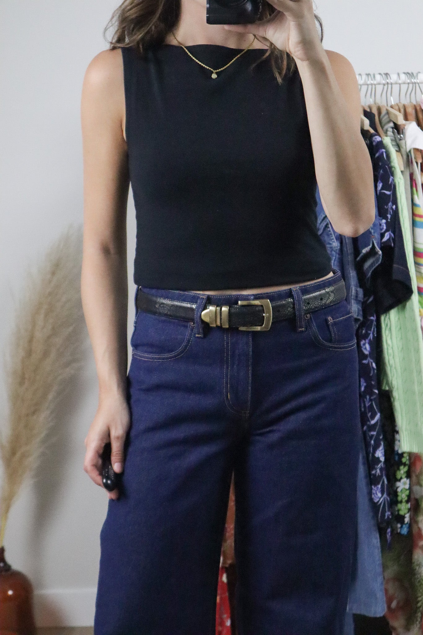 Made in Canada x Vintage x Leather Snake Patterned Belt (S)