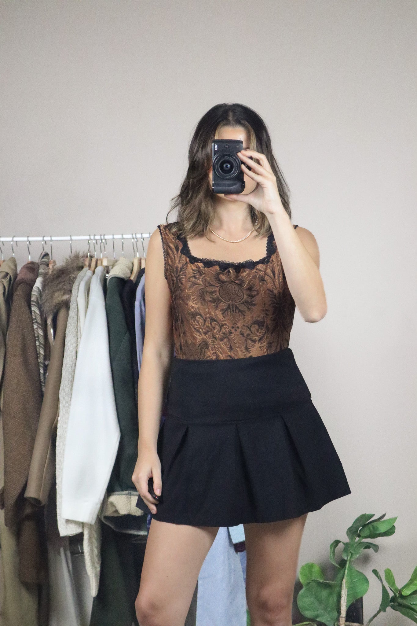 Vintage x Corset Style Tank (L)