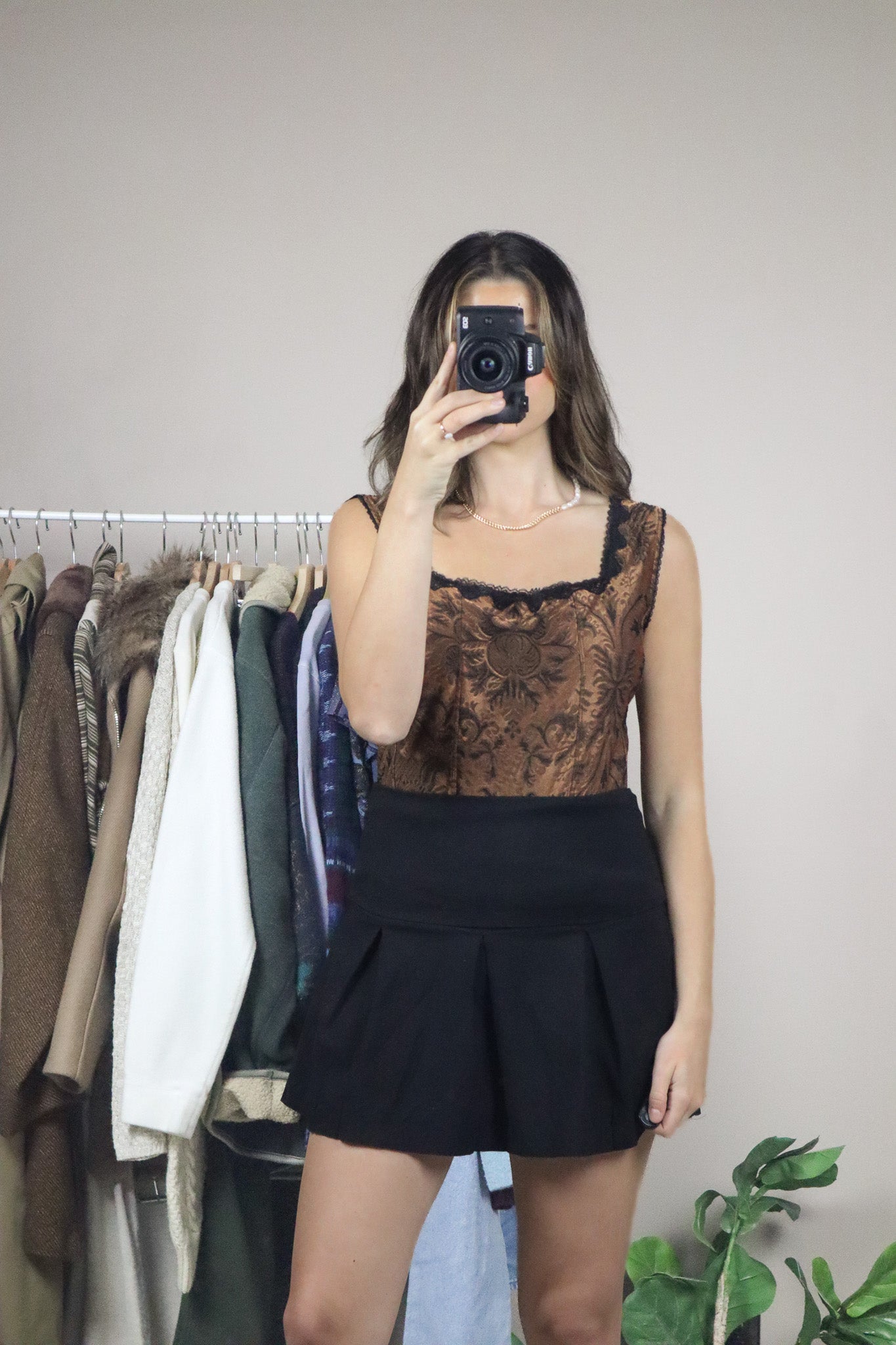 Vintage x Corset Style Tank (L)