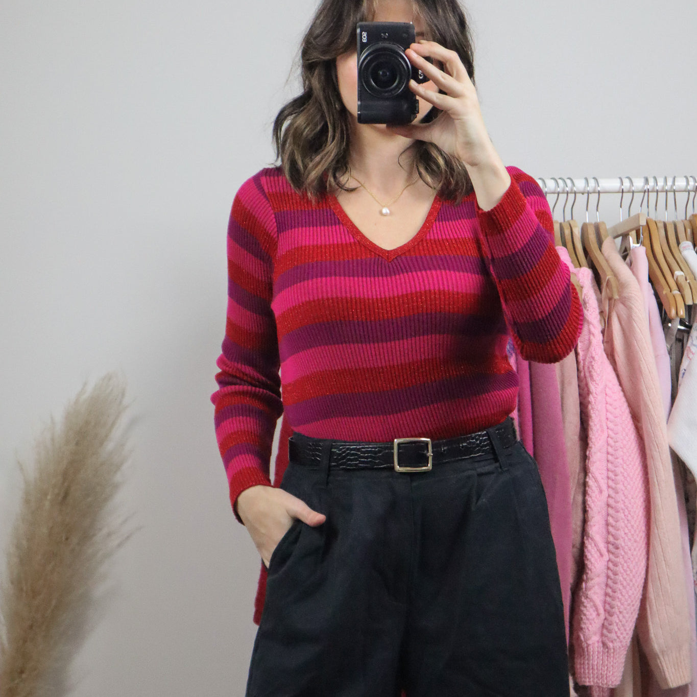 Made in Canada x Vintage x Striped Long-Sleeve (S/M)