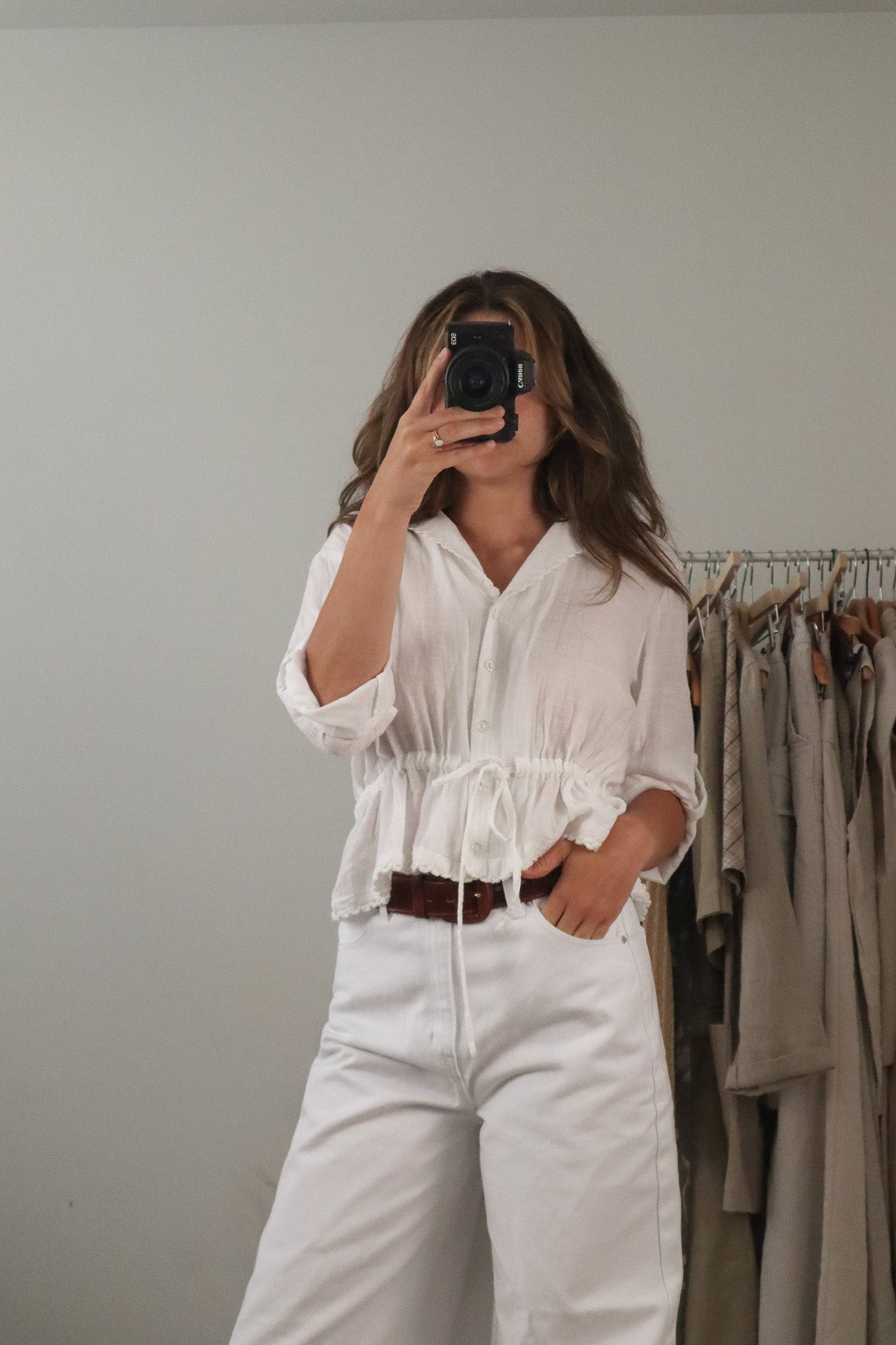 Vintage x Collared Button Up Blouse (M/L)