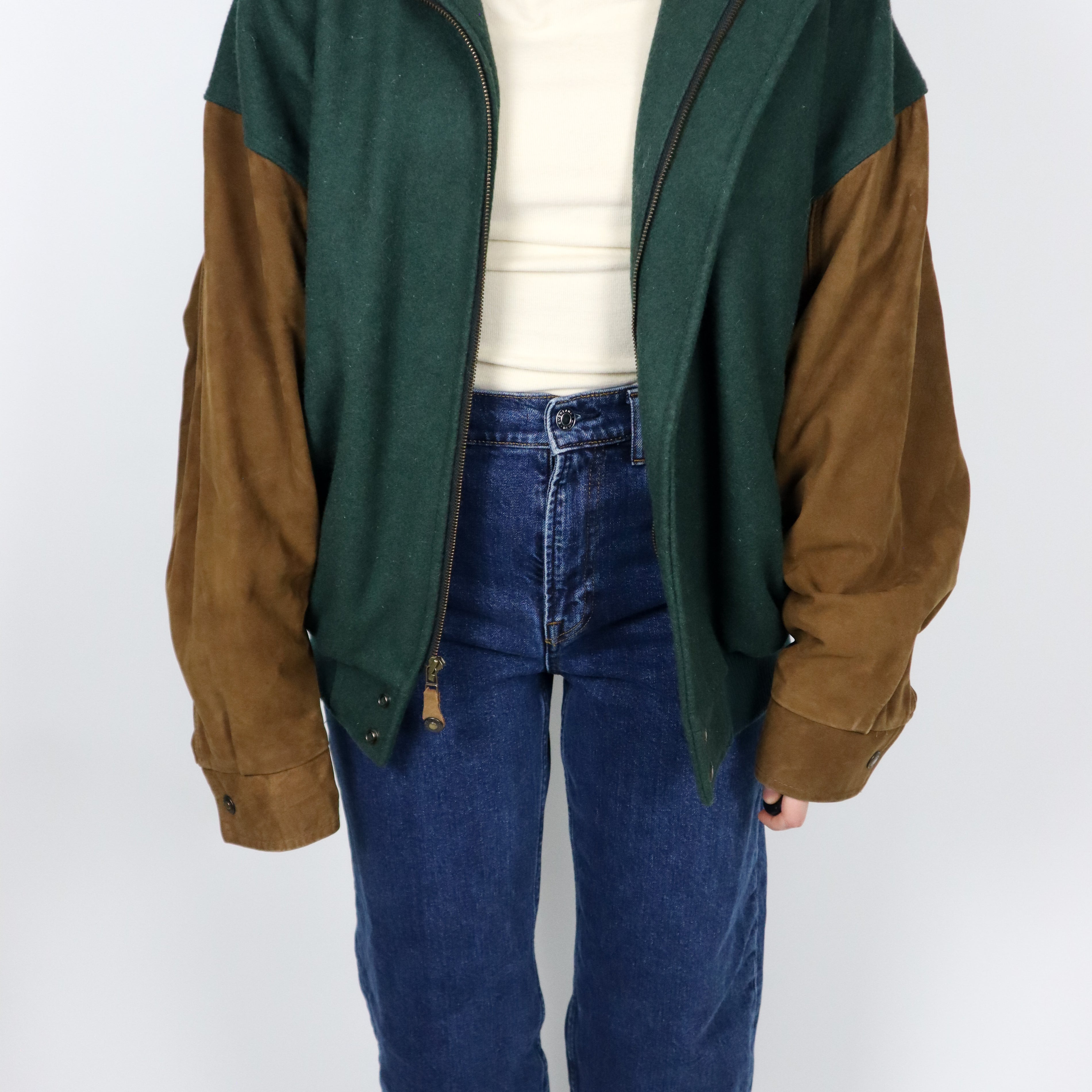 Vintage x Made in Canada x Wool & Leather Varsity Bomber (M/L)