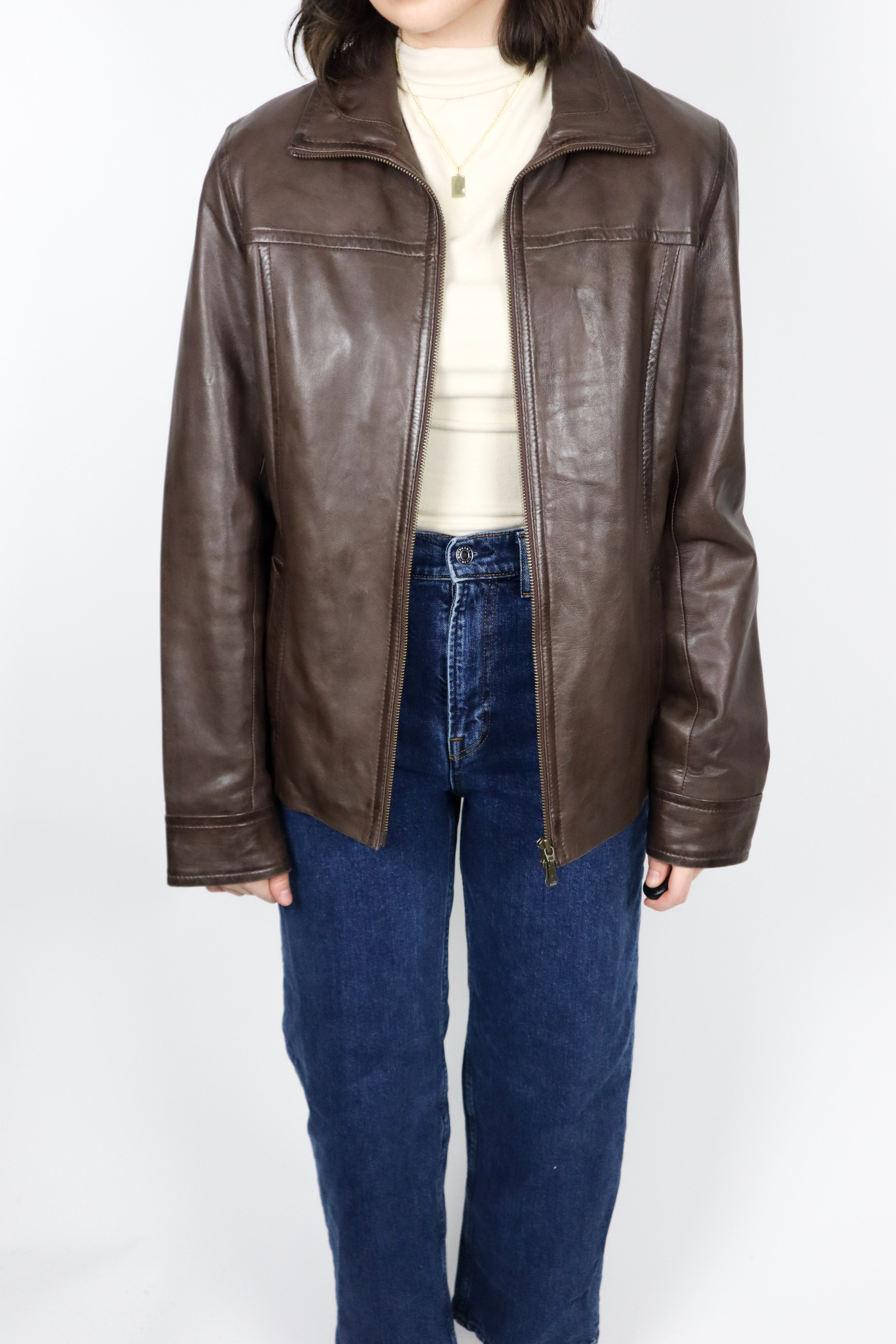 Vintage x Leather Jacket (S/M)