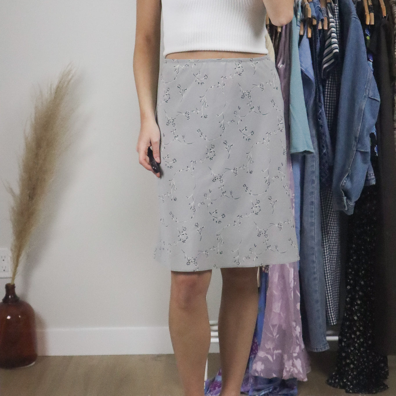 Vintage x Floral Midi Skirt (6)