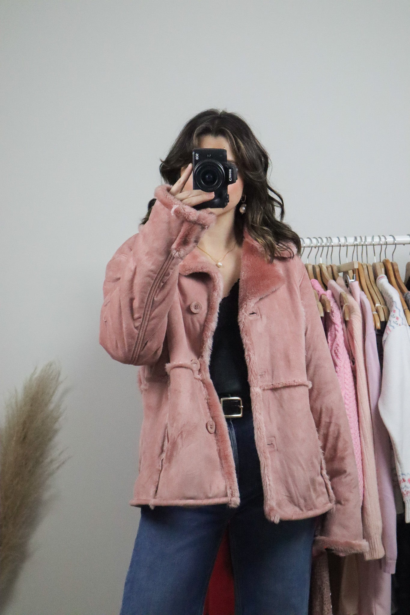 Vintage x Faux Suede/Faux Fur Coat (M)