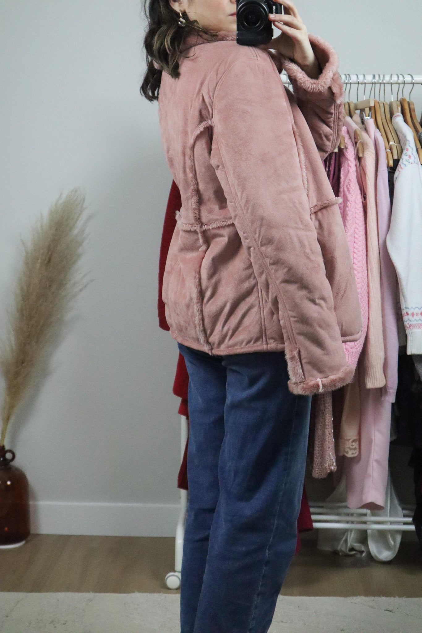 Vintage x Faux Suede/Faux Fur Coat (M)