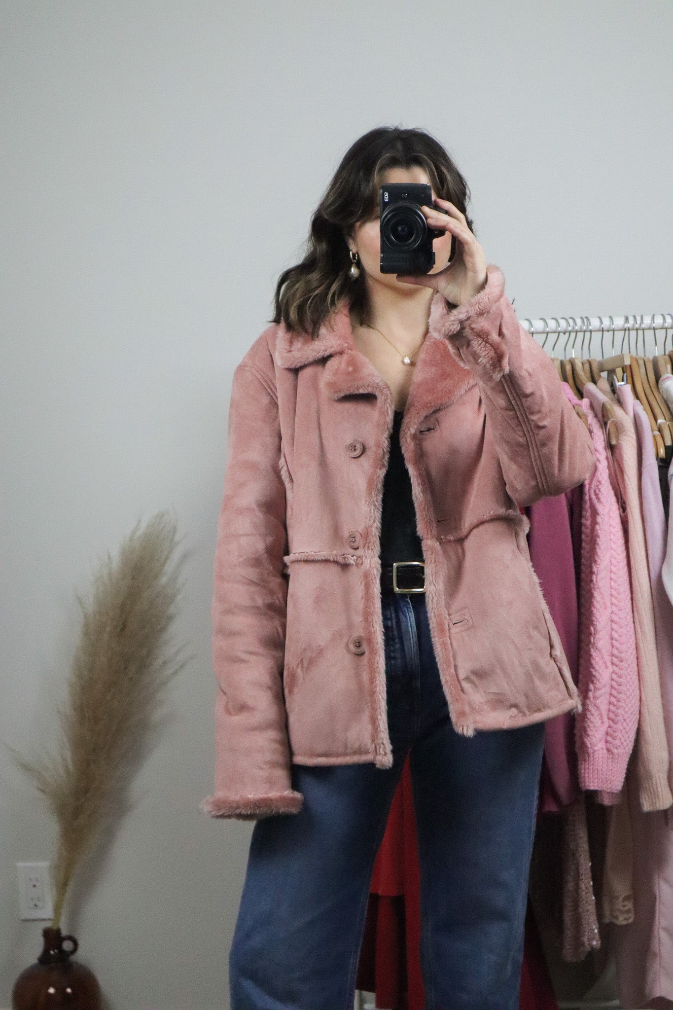 Vintage x Faux Suede/Faux Fur Coat (M)