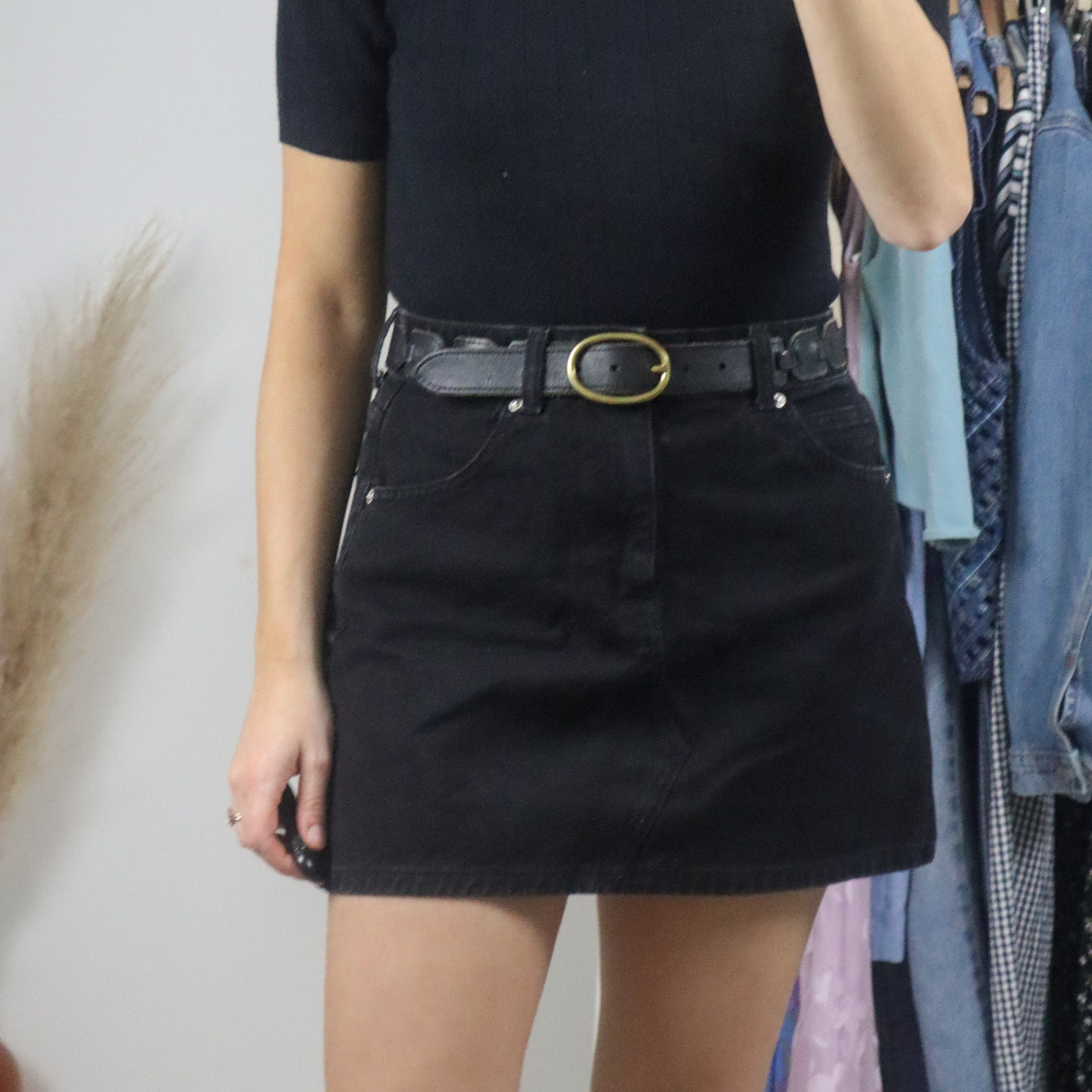 Vintage x Fossil x Leather Belt (S)