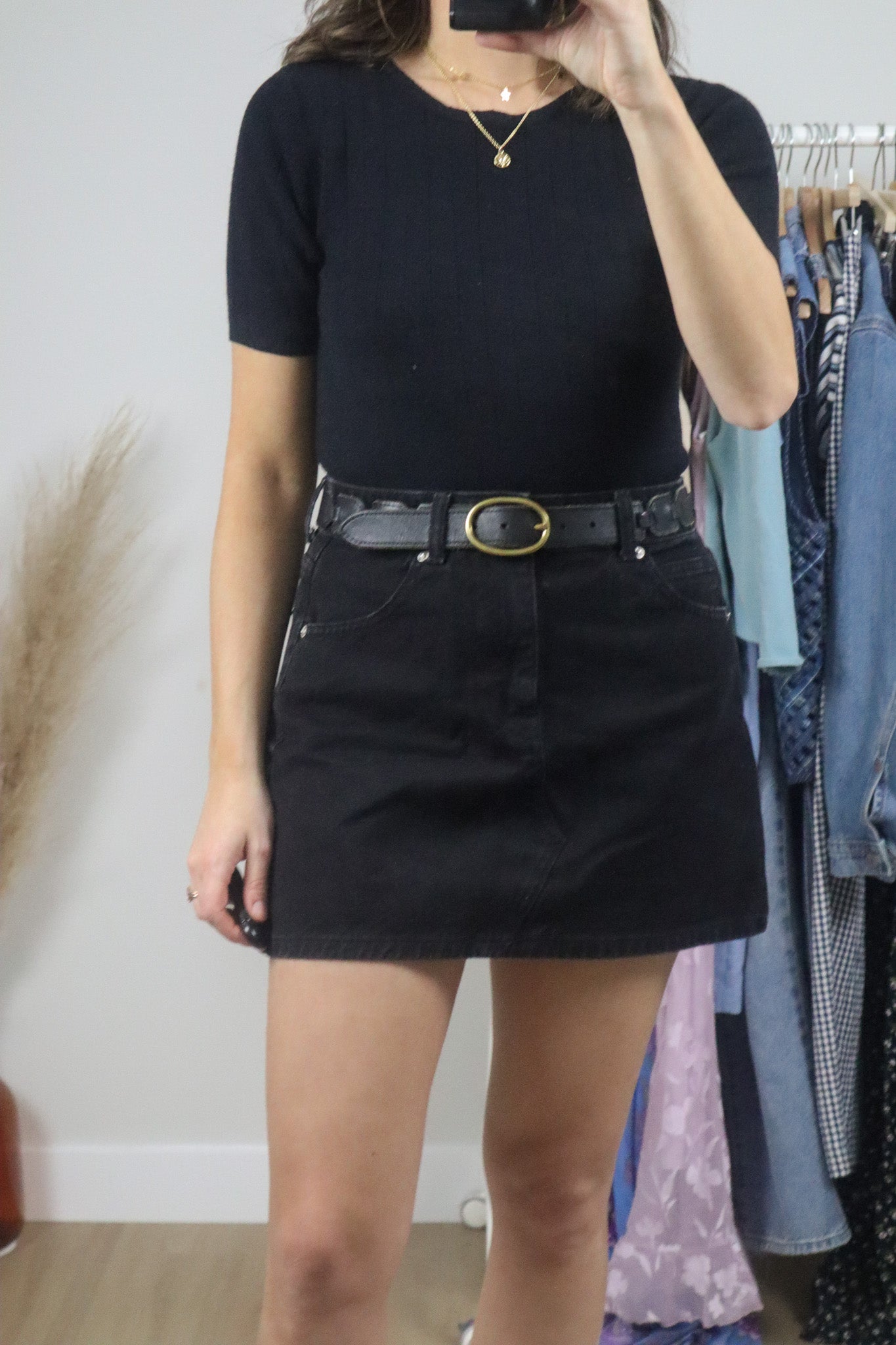 Vintage x Fossil x Leather Belt (S)