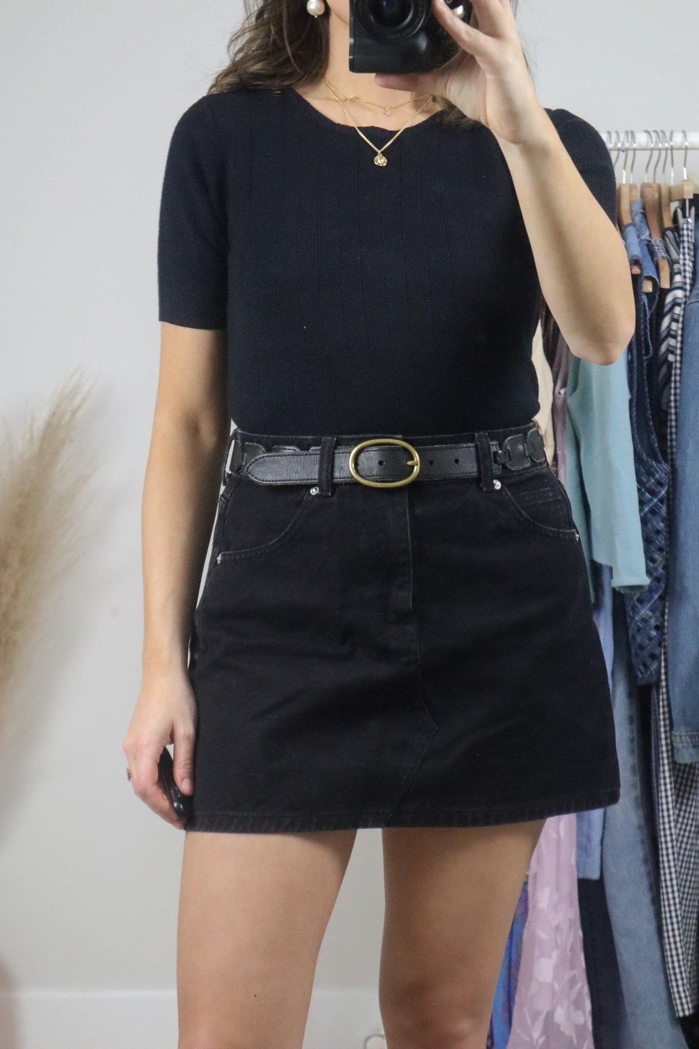 Vintage x Fossil x Leather Belt (S)