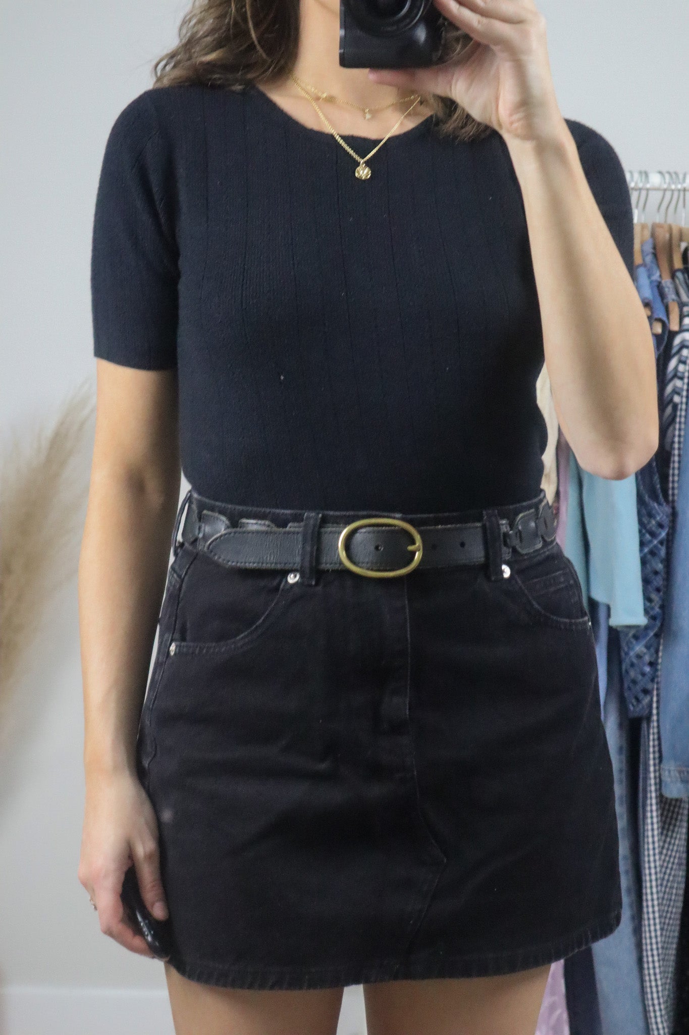 Vintage x Fossil x Leather Belt (S)