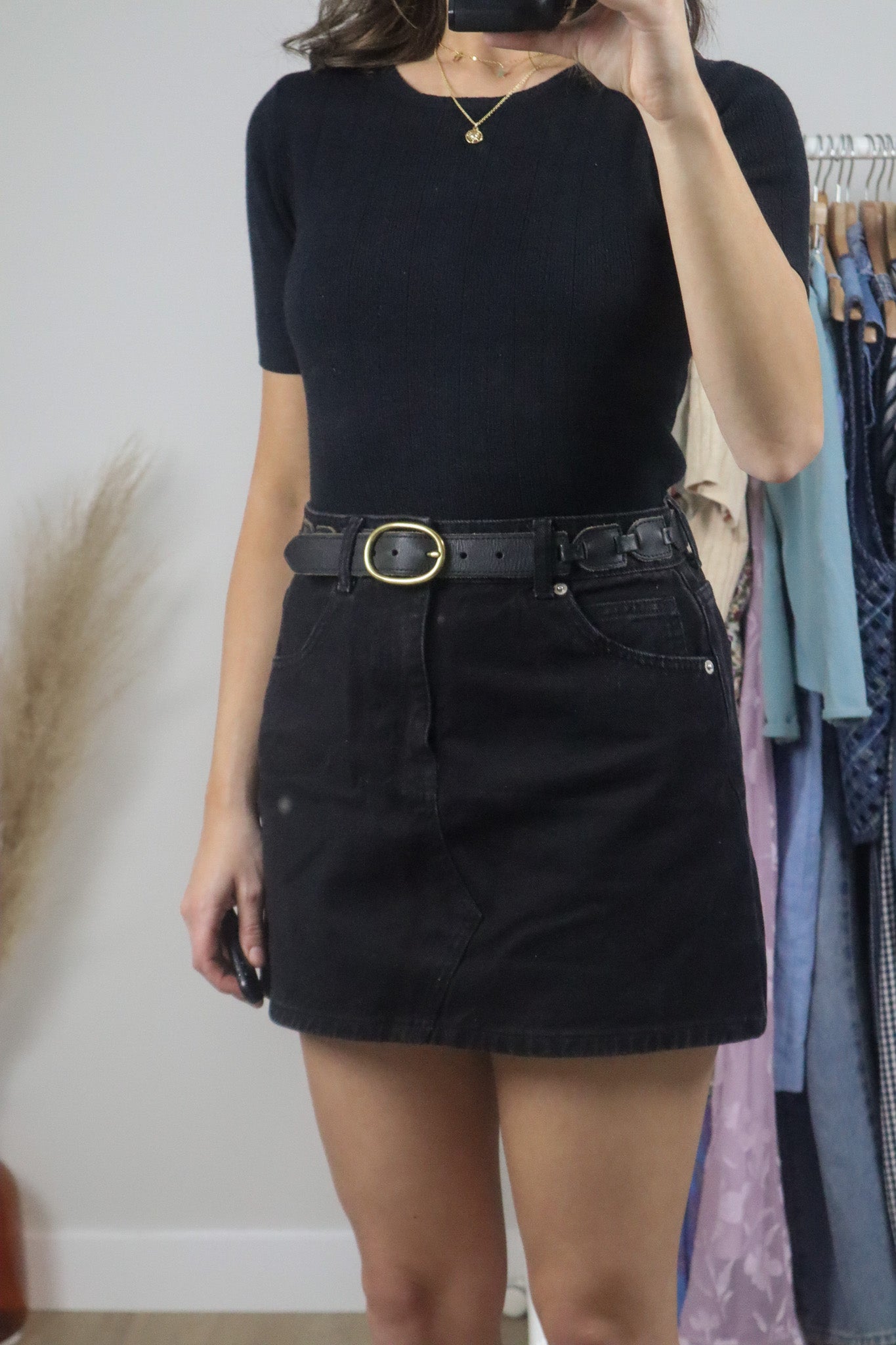 Vintage x Fossil x Leather Belt (S)