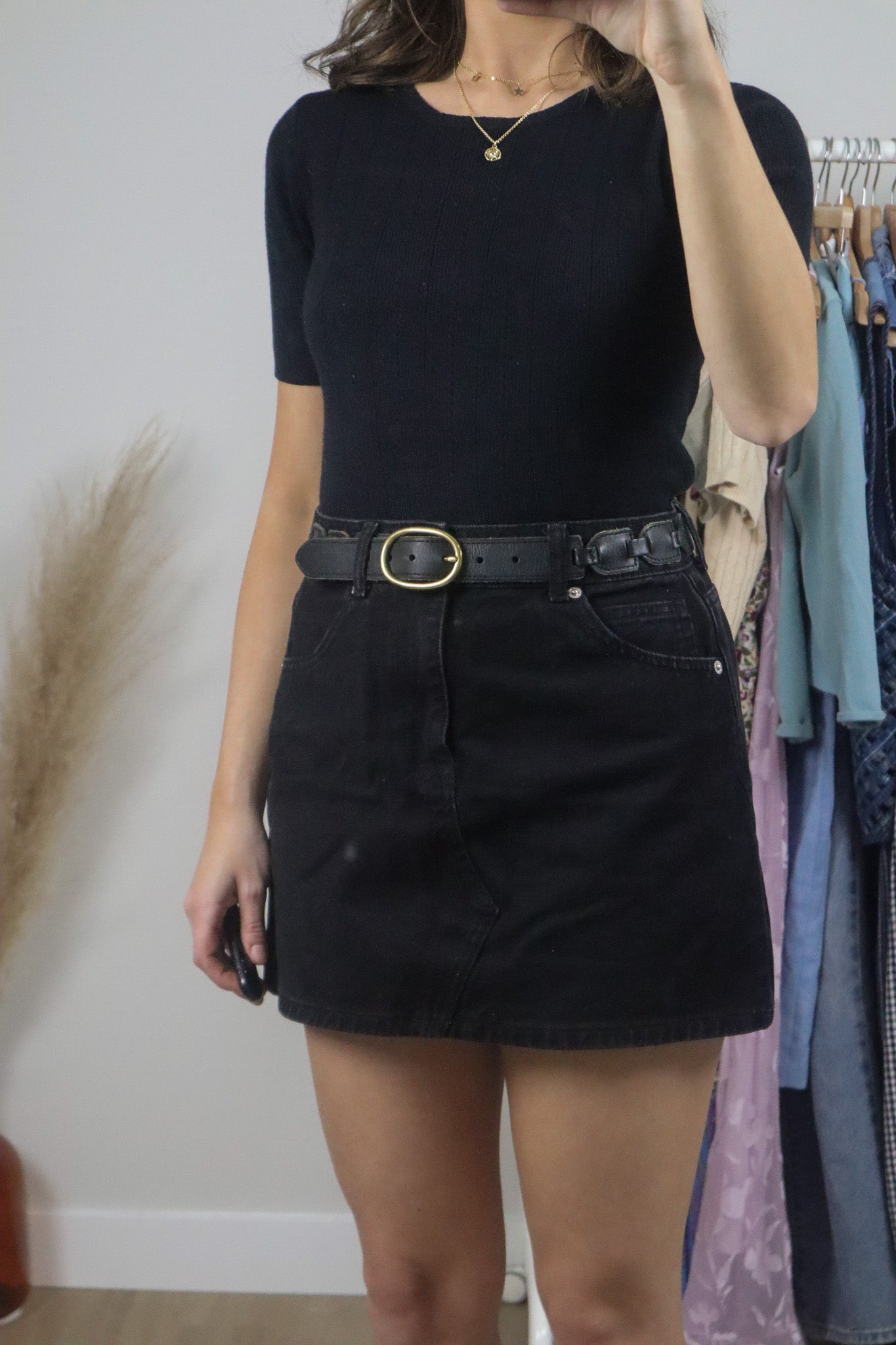 Vintage x Fossil x Leather Belt (S)