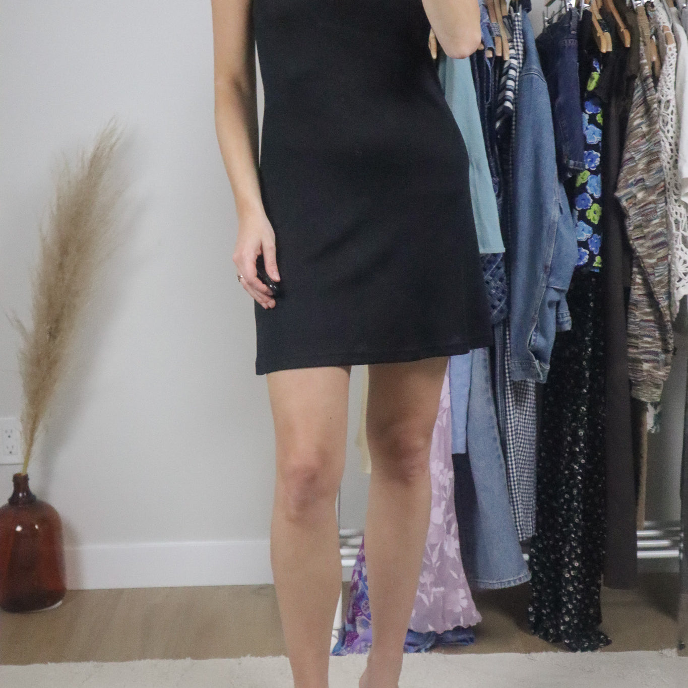 Vintage x Contrast Ribbed Dress (M)