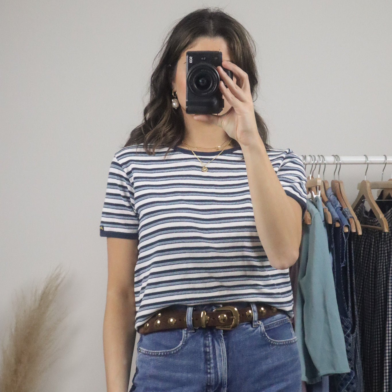 Vintage x Striped Textured T-Shirt (M)