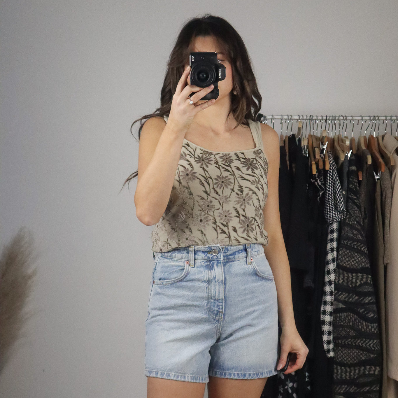 Made in Italy x Vintage x Floral Velvet Tank (M)