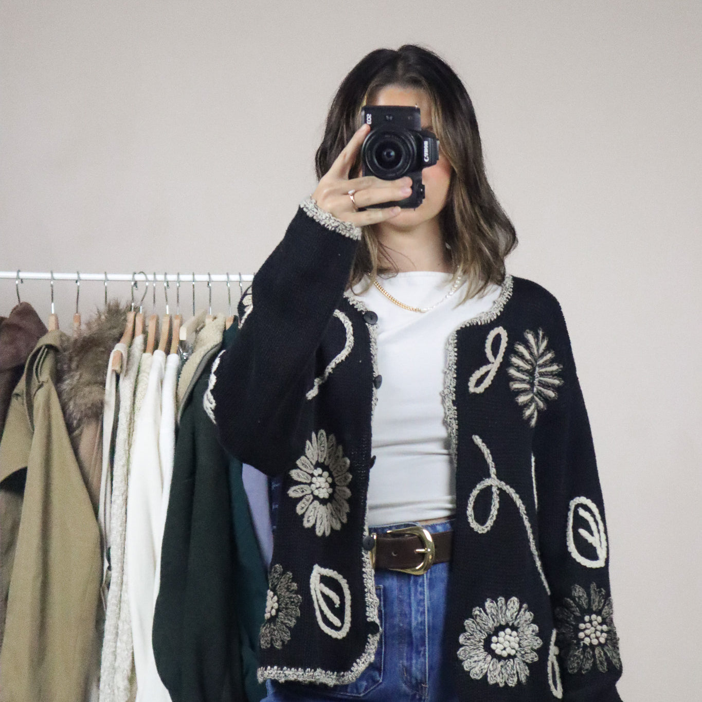 Vintage x Embroidered Cardigan (M)
