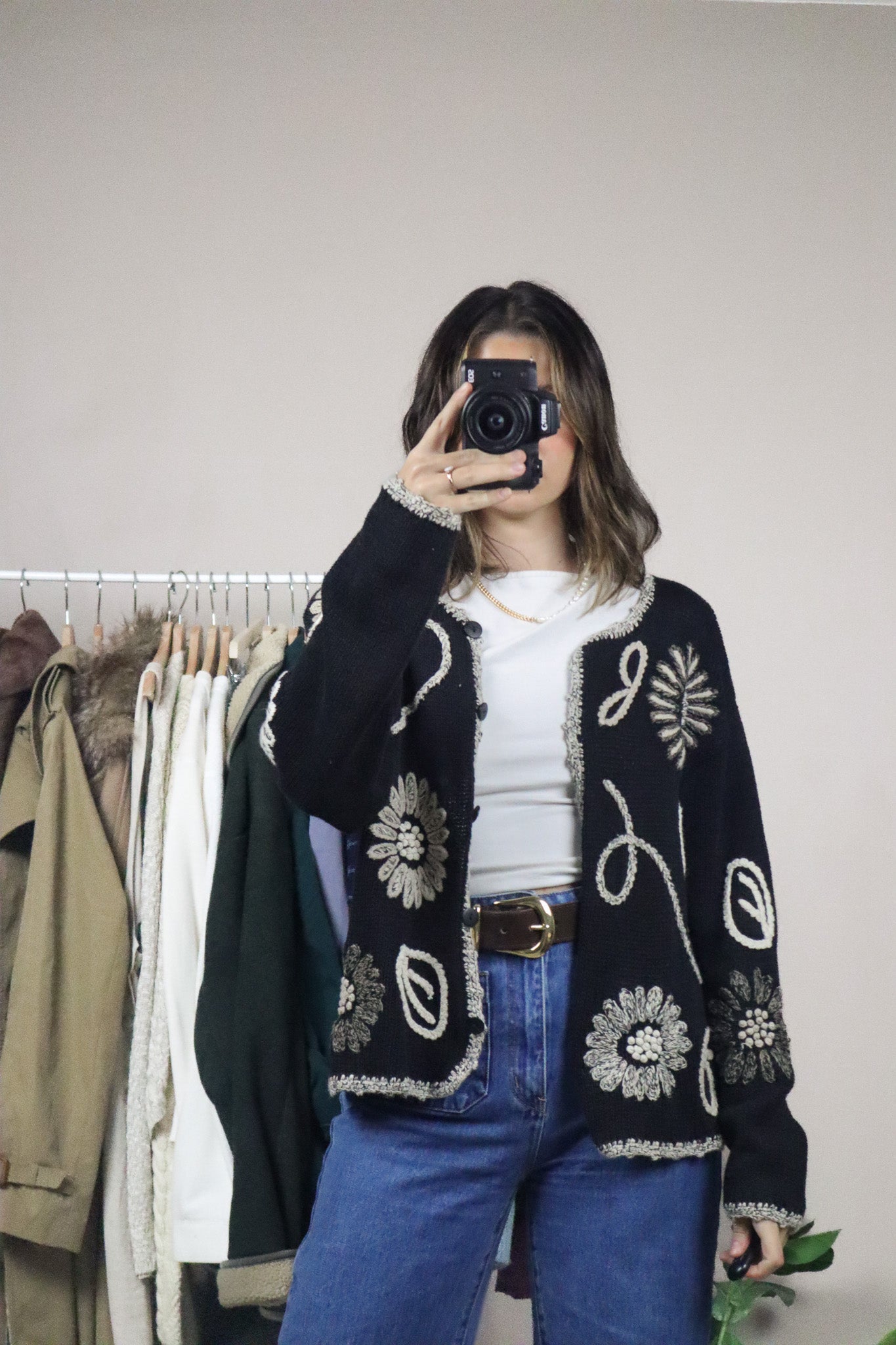 Vintage x Embroidered Cardigan (M)