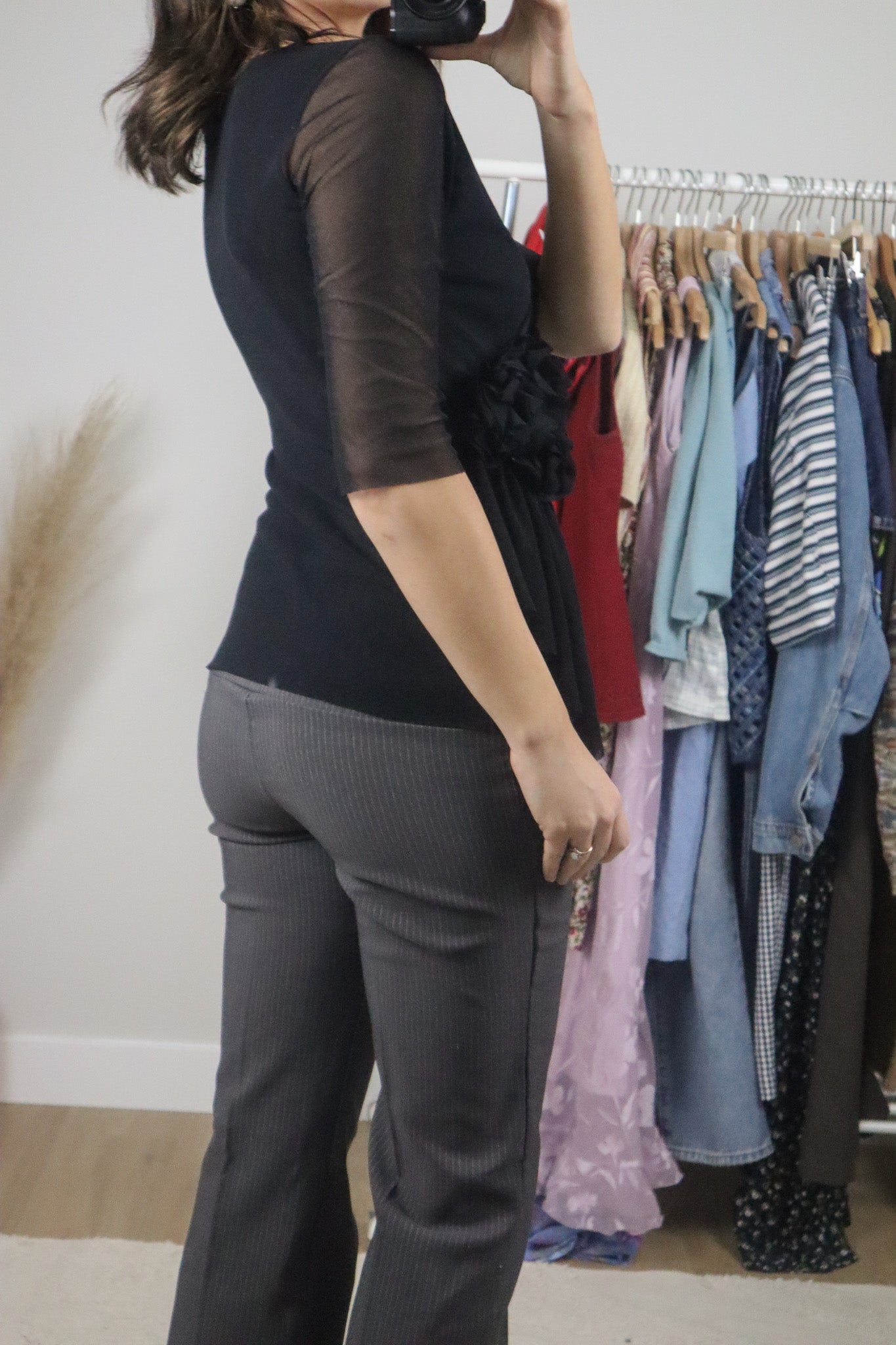 Vintage x Mesh Rosette Blouse (M)