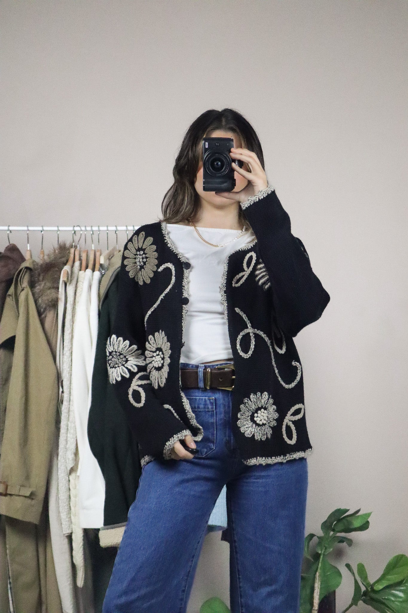 Vintage x Embroidered Cardigan (M)