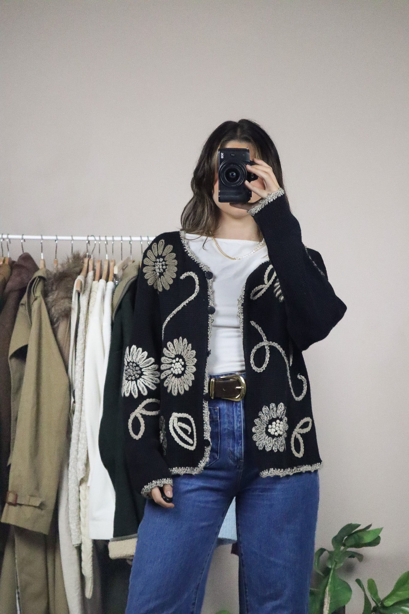 Vintage x Embroidered Cardigan (M)