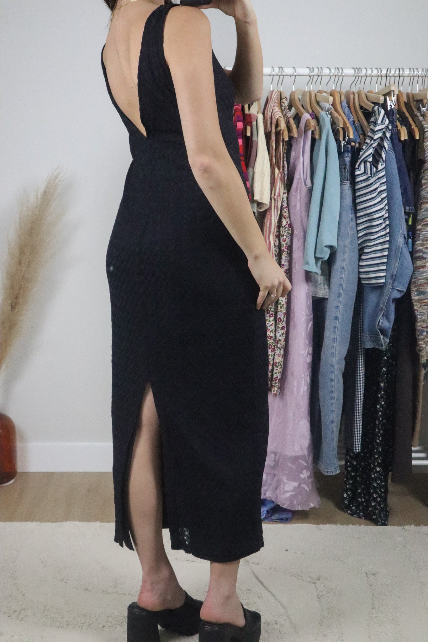 Made in Canada x Vintage x Lace Maxi Dress (M)