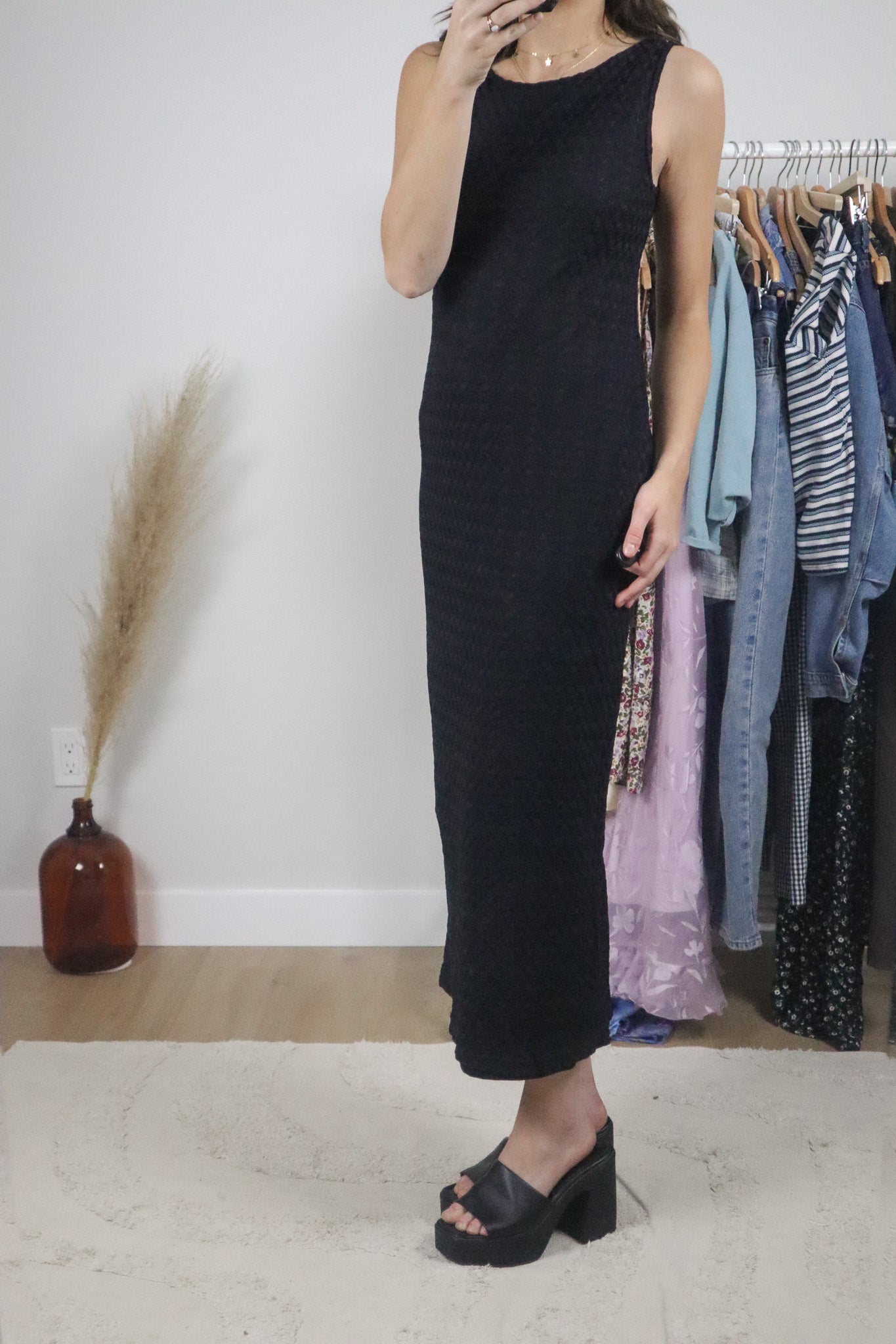Made in Canada x Vintage x Lace Maxi Dress (M)