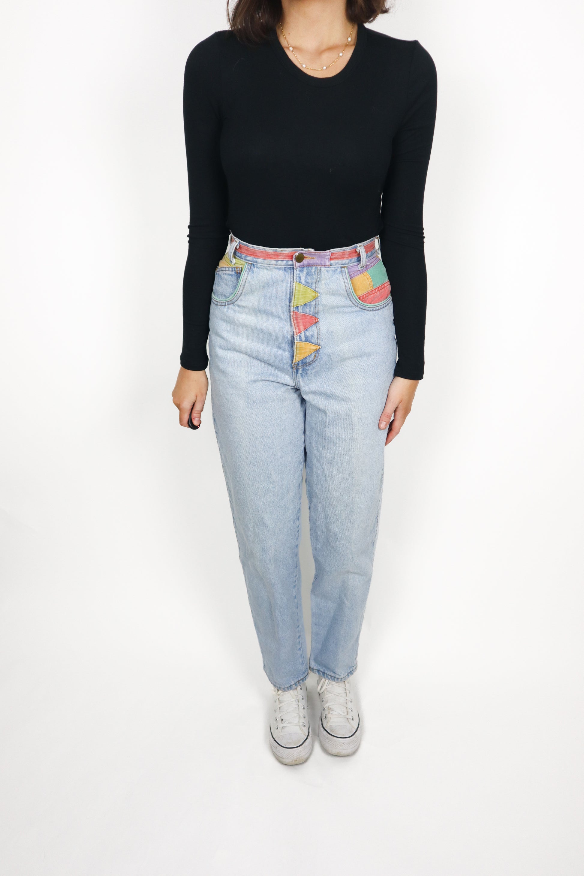 Made in Canada x Vintage x Colour Blocking Jeans (XS)