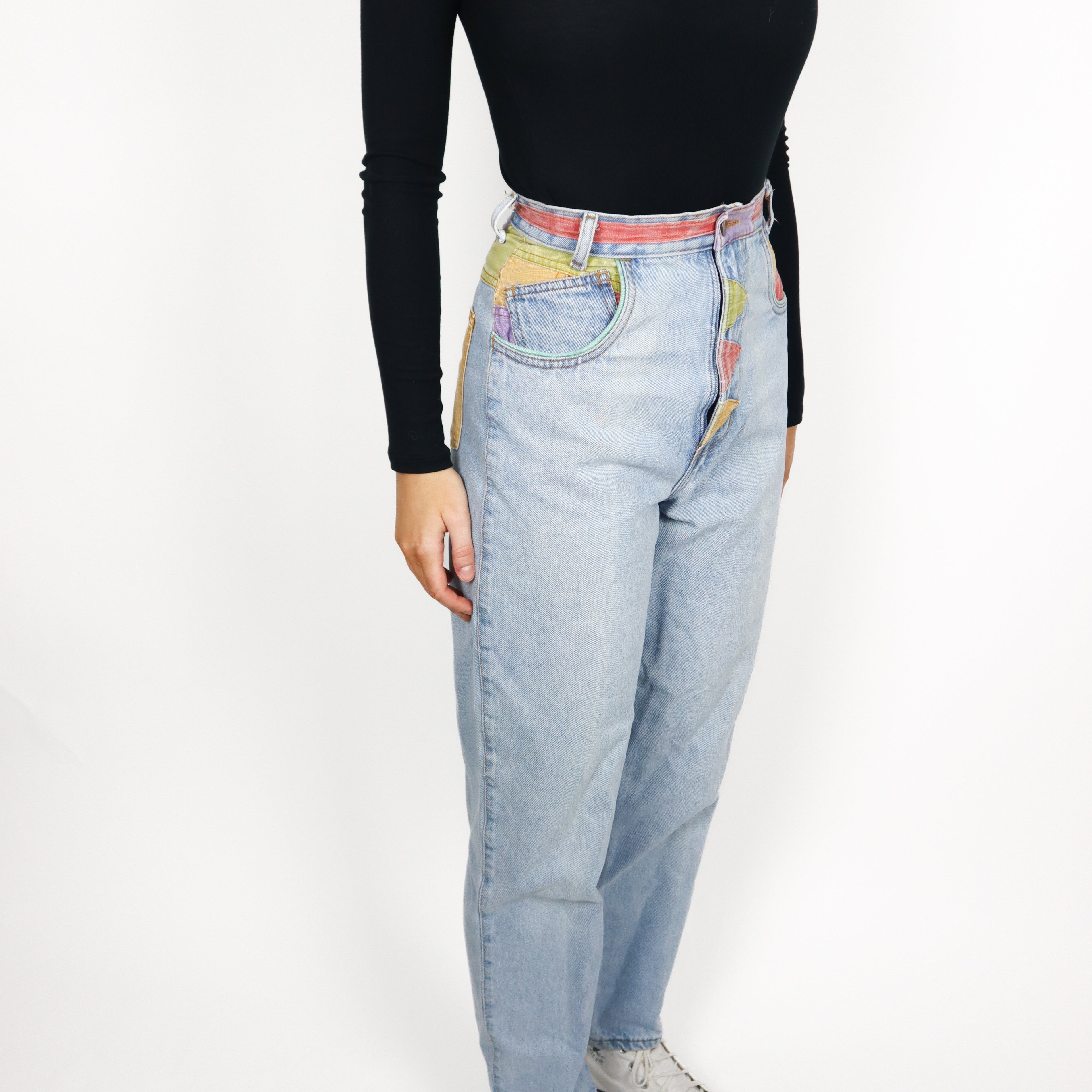 Made in Canada x Vintage x Colour Blocking Jeans (XS)