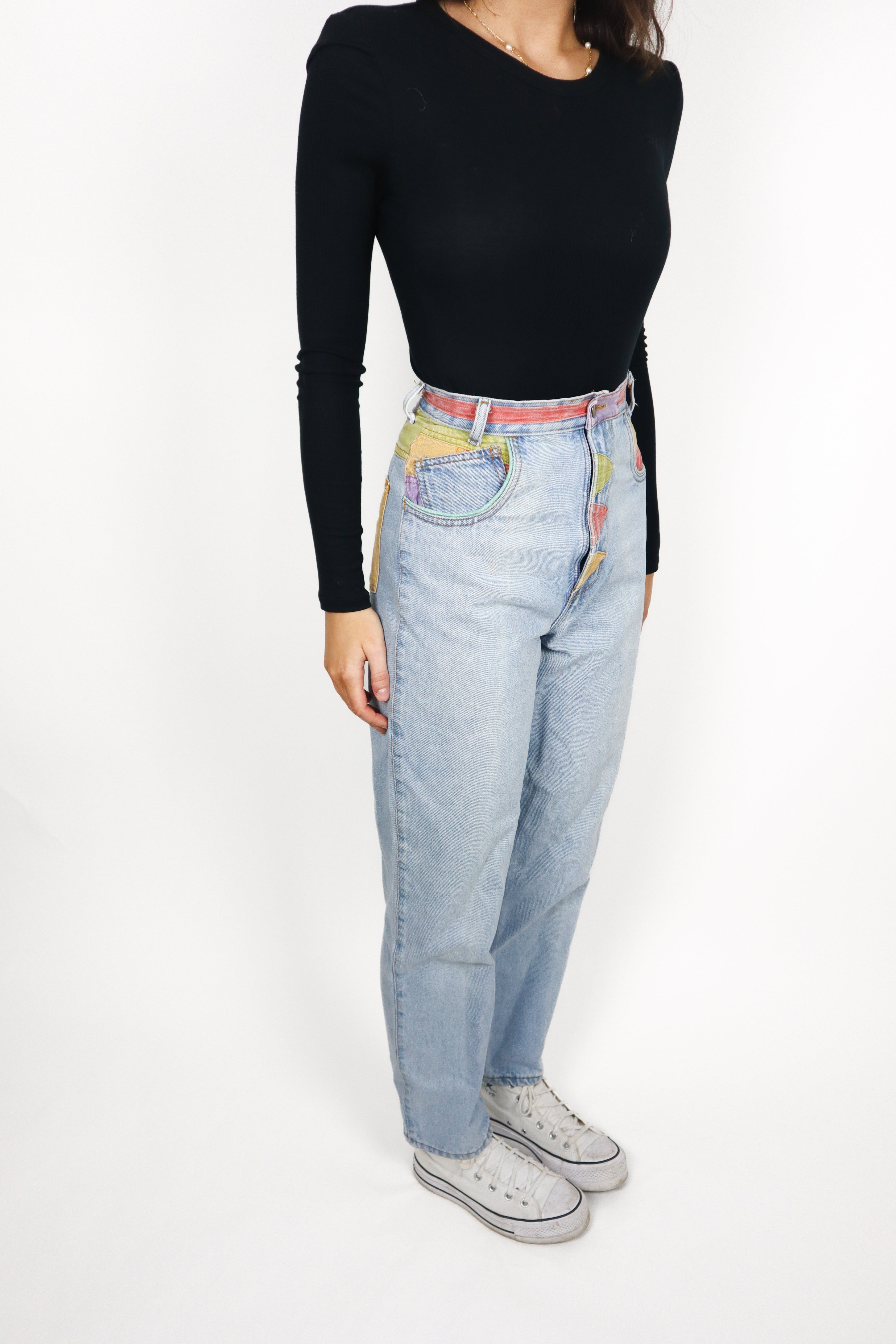 Made in Canada x Vintage x Colour Blocking Jeans (XS)