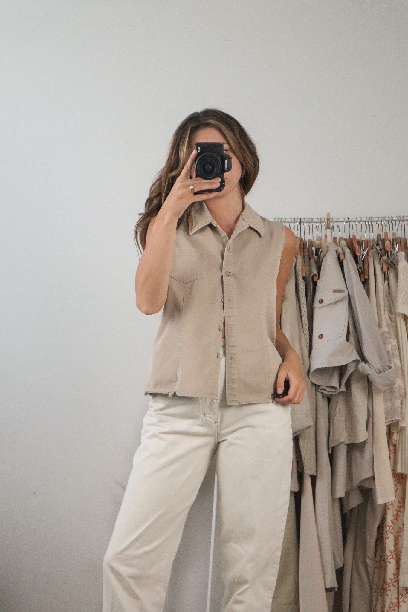 Vintage x Button Up Tank (M)