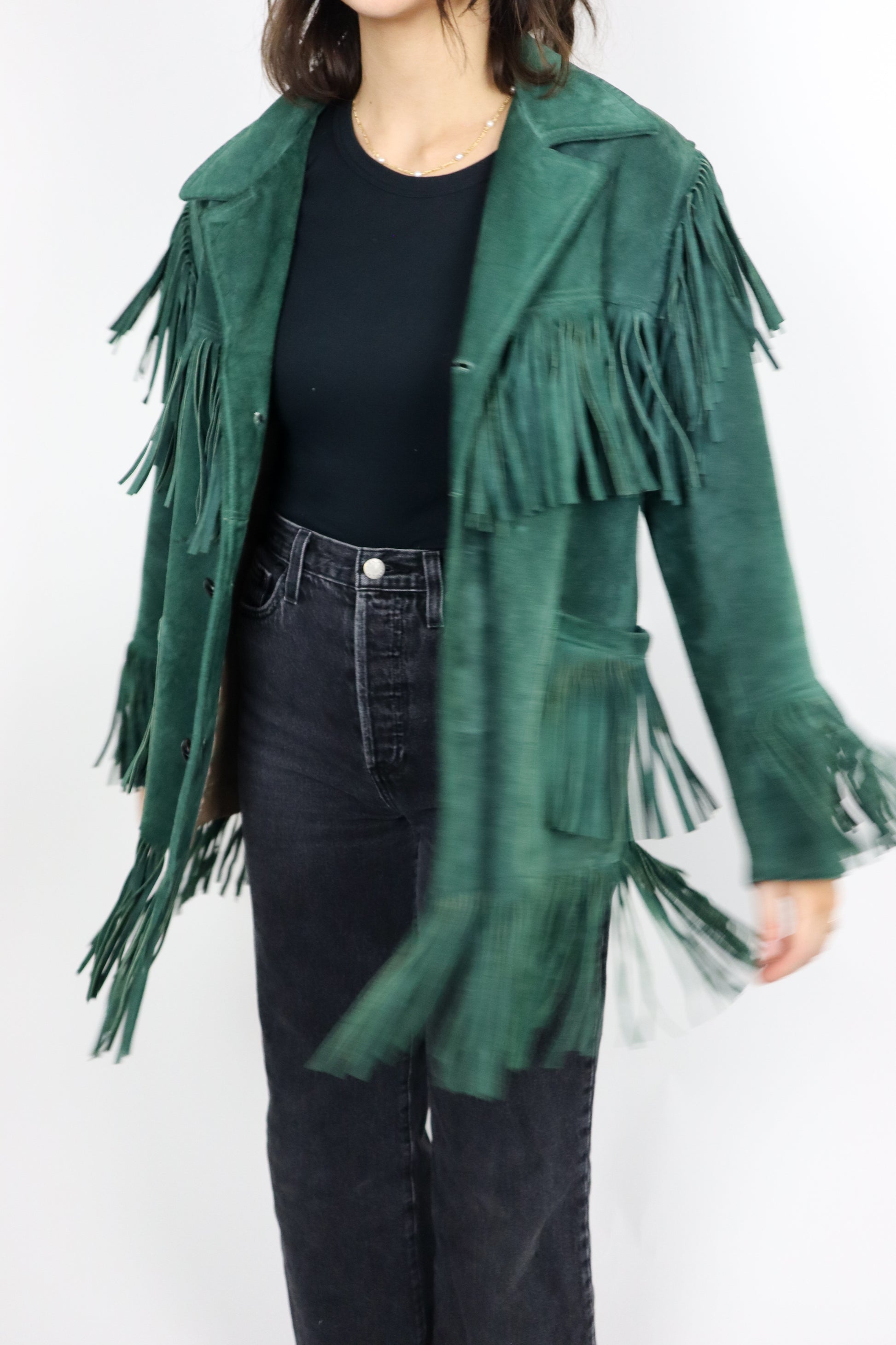 Made in Canada x Vintage 70s x Suede Fringe Jacket (S/M)