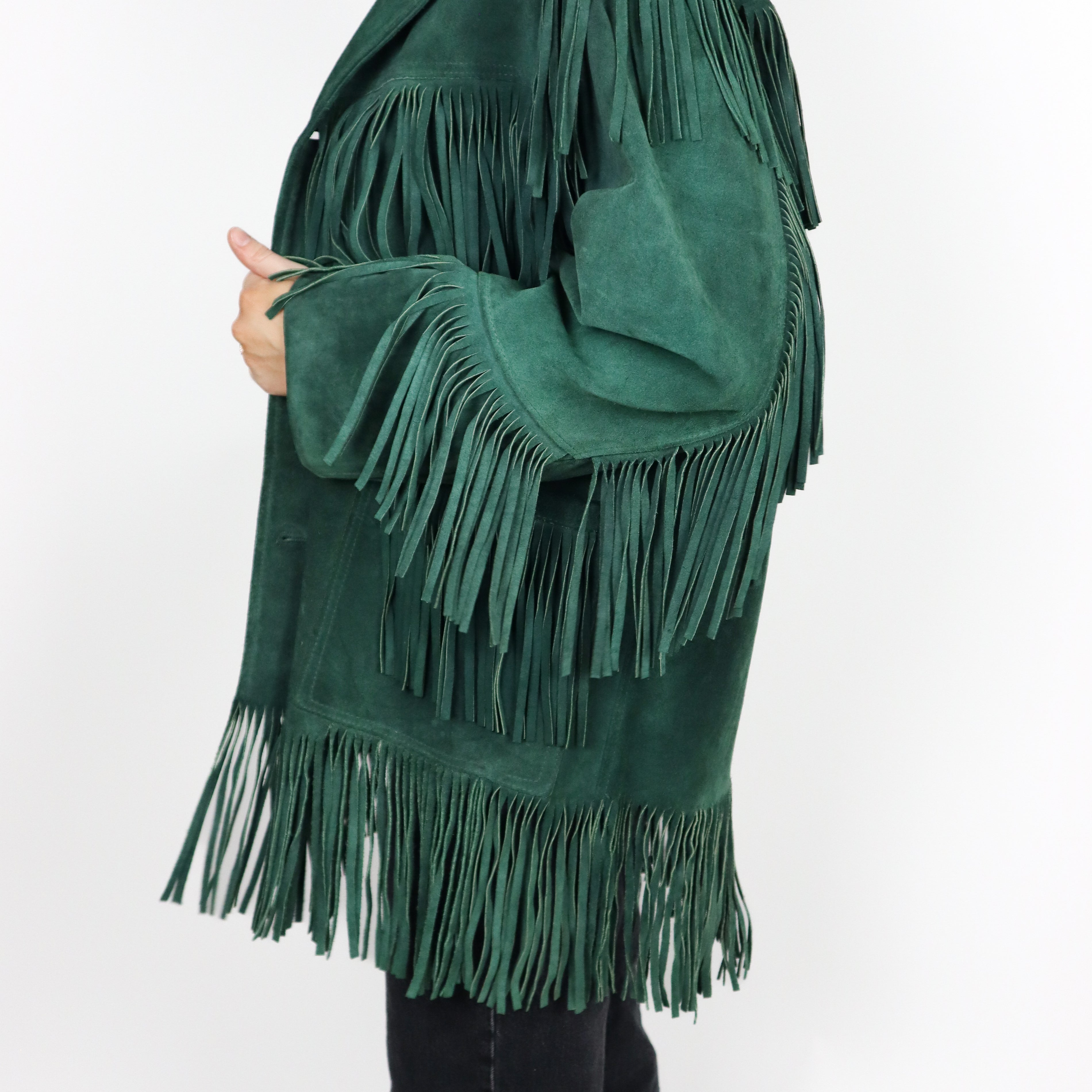 Made in Canada x Vintage 70s x Suede Fringe Jacket (S/M)