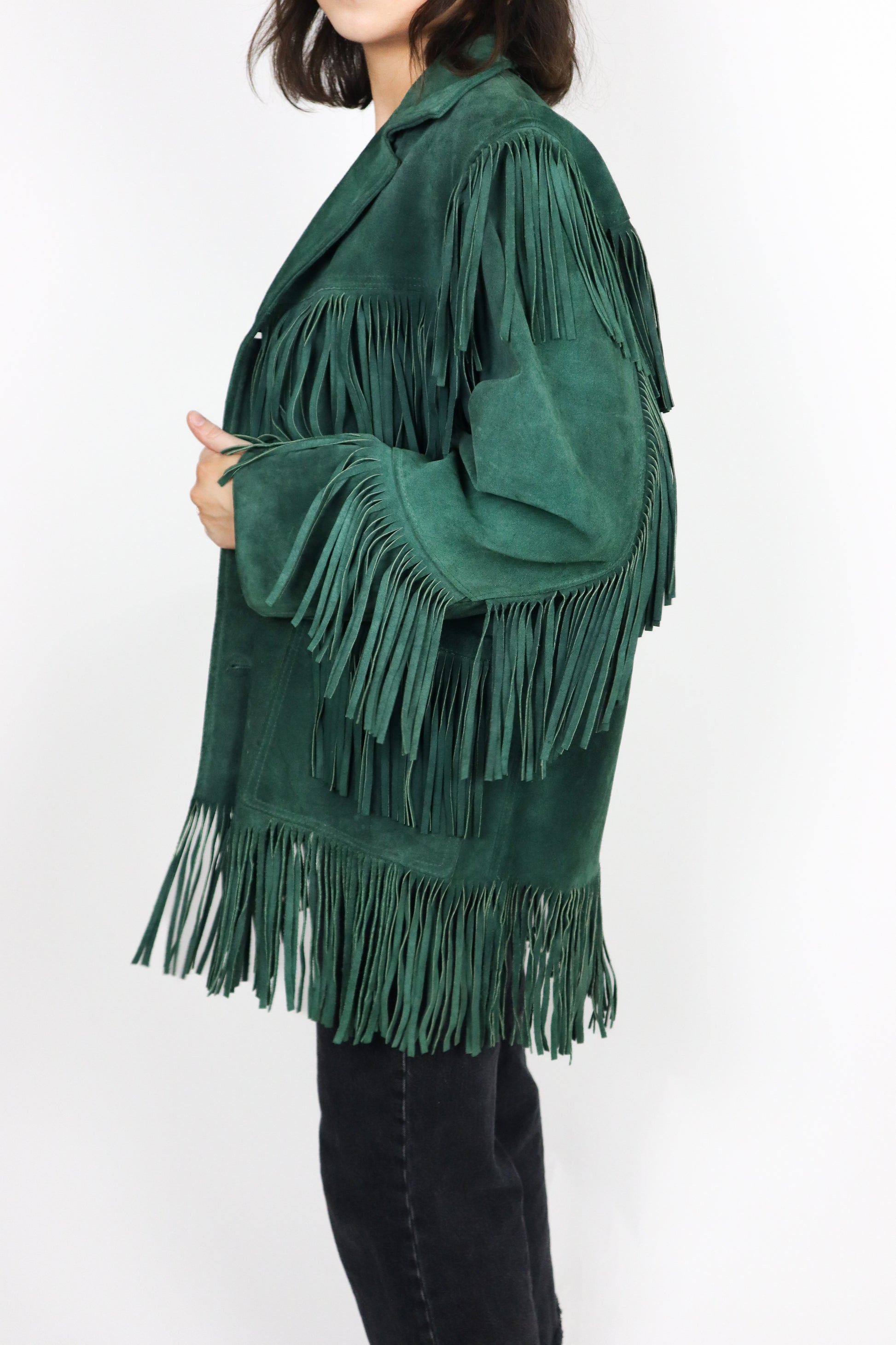 Made in Canada x Vintage 70s x Suede Fringe Jacket (S/M)