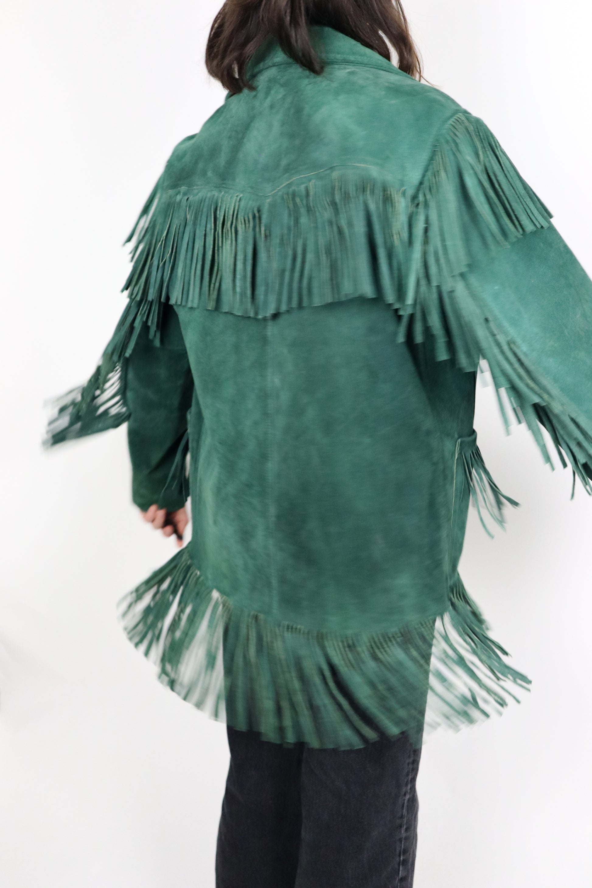 Made in Canada x Vintage 70s x Suede Fringe Jacket (S/M)