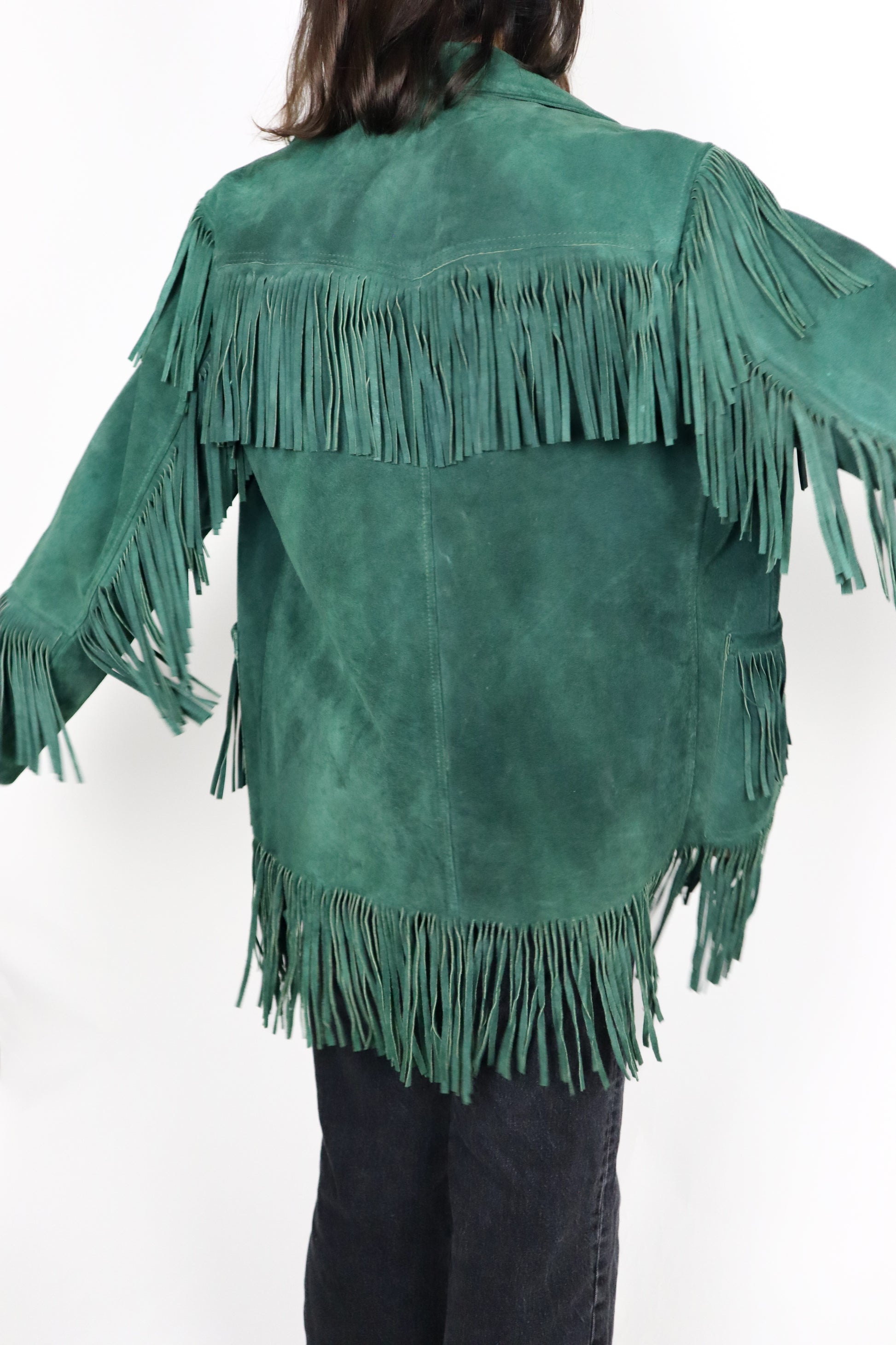 Made in Canada x Vintage 70s x Suede Fringe Jacket (S/M)