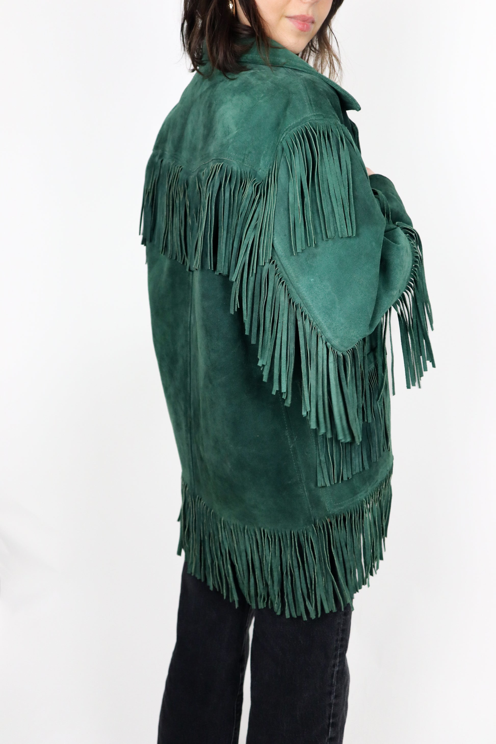 Made in Canada x Vintage 70s x Suede Fringe Jacket (S/M)