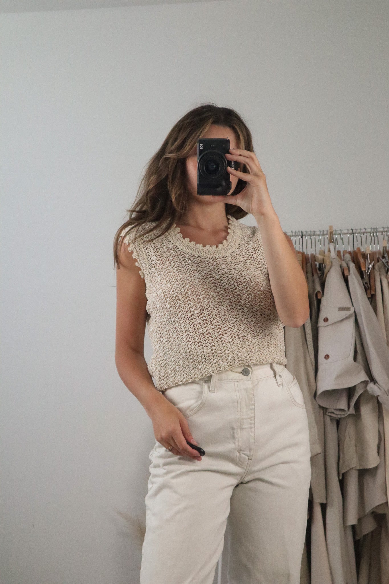 Vintage x Hand Loomed in Ireland x Linen Tank (M)