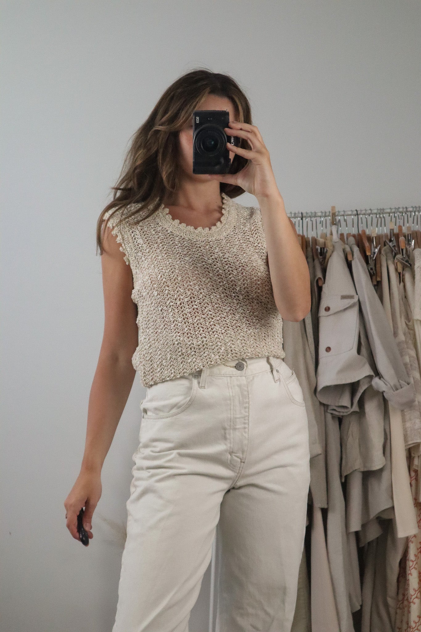 Vintage x Hand Loomed in Ireland x Linen Tank (M)