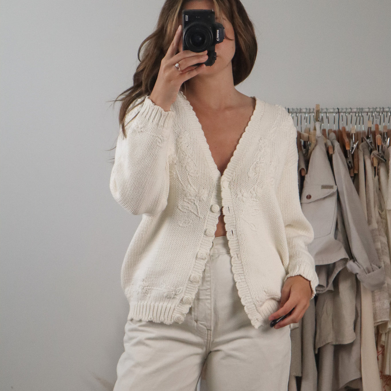 Vintage x Embroidered Cardigan (M)