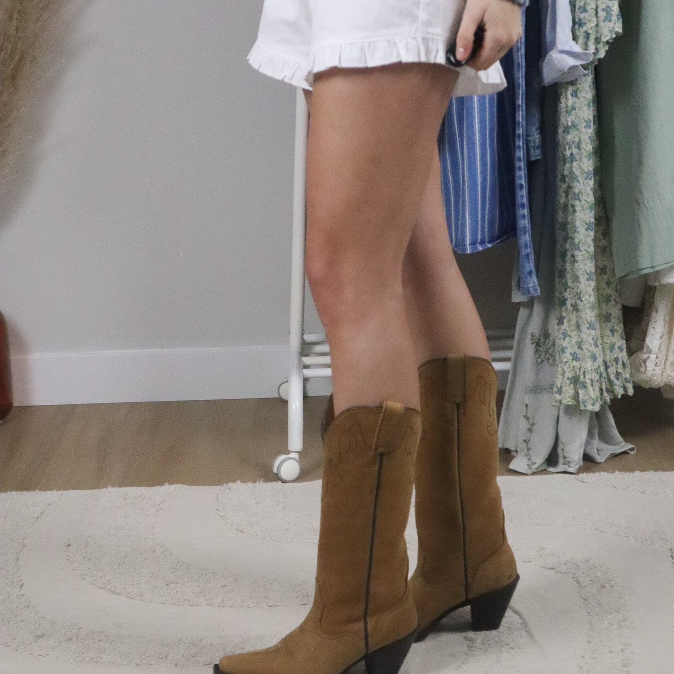 Vintage x Suede Knee High Cowboy Boots (7)