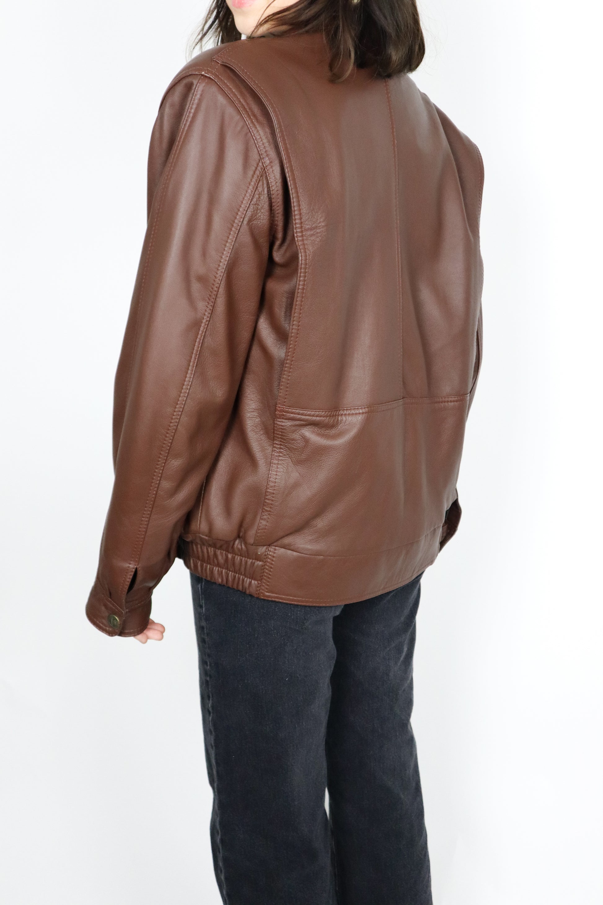 Vintage x Leather Bomber (S/M)