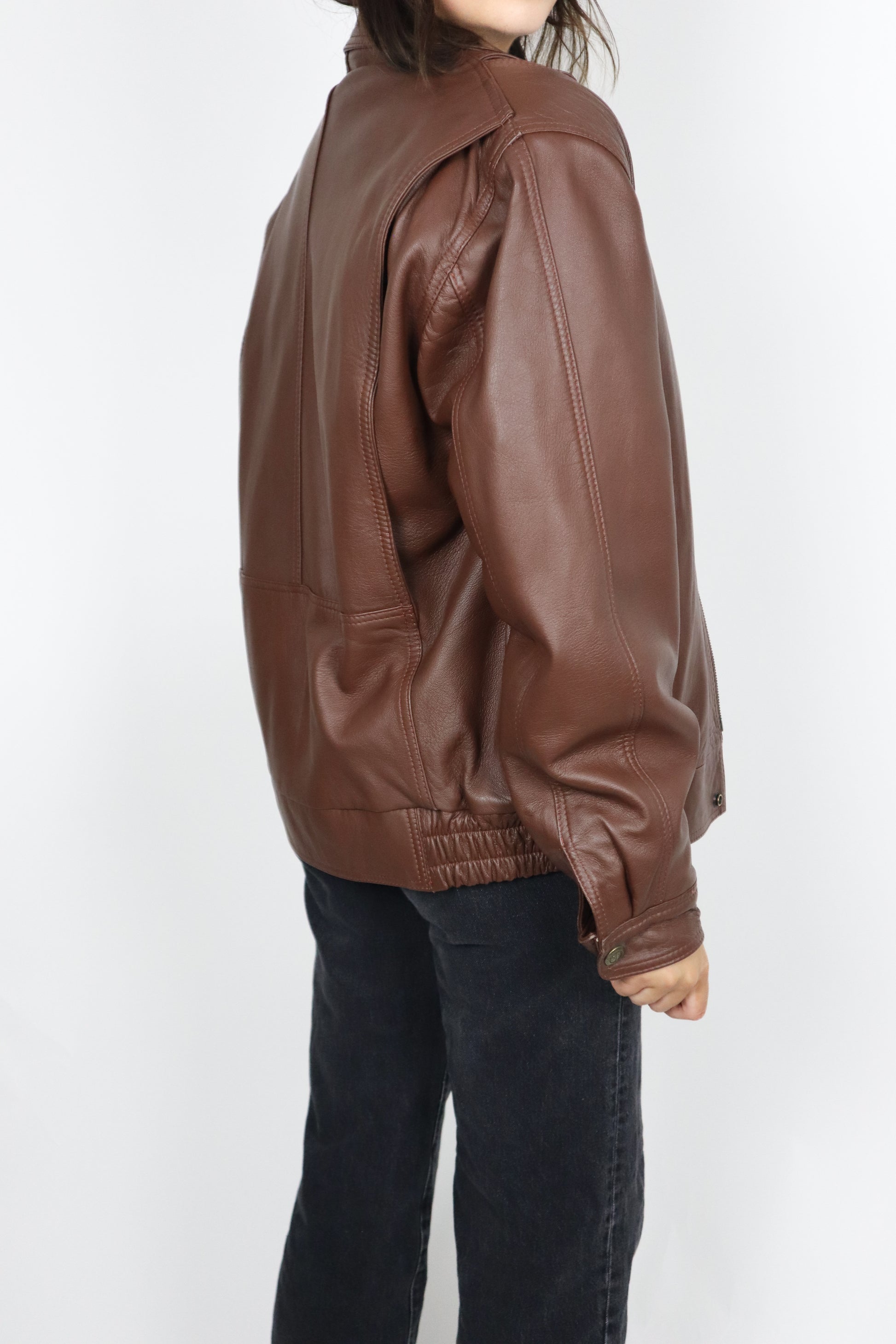 Vintage x Leather Bomber (S/M)